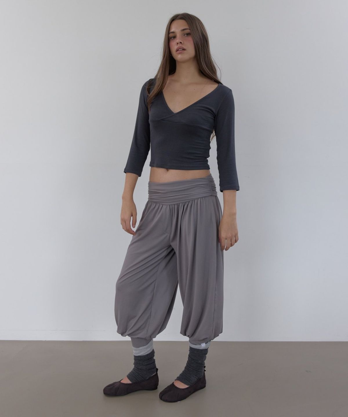 아수라(ASURA) SOFT WARM HAREM PANTS (GREY BEIGE)