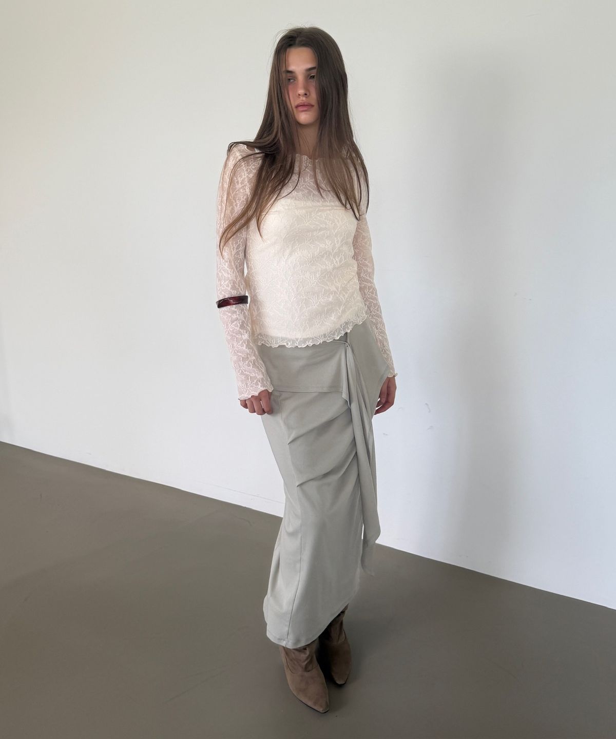 아수라(ASURA) TUK WRAP SKIRT (BEIGE)