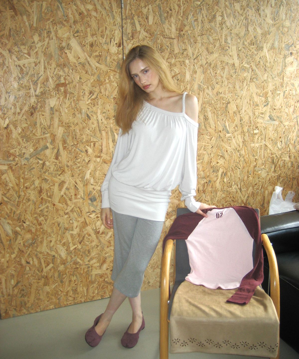 아수라(ASURA) TWIST ONE SHOULDER DRESS (VINTAGE IVORY)