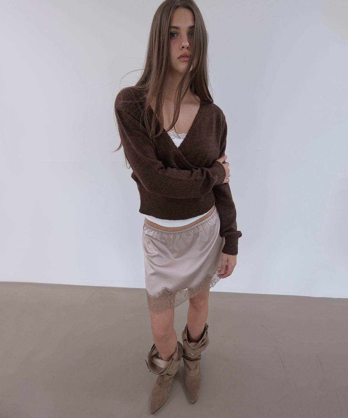아수라(ASURA) WOOL WRAP KNIT (BROWN)