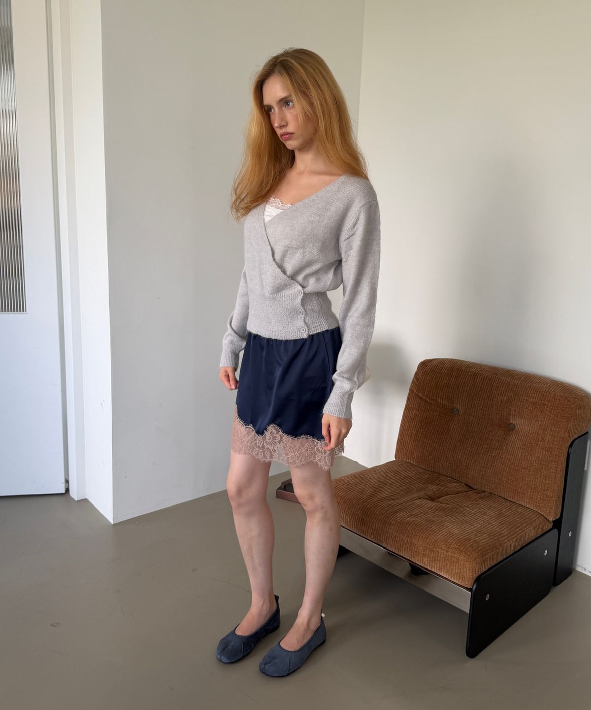 아수라(ASURA) WOOL WRAP KNIT (LIGHT GREY)