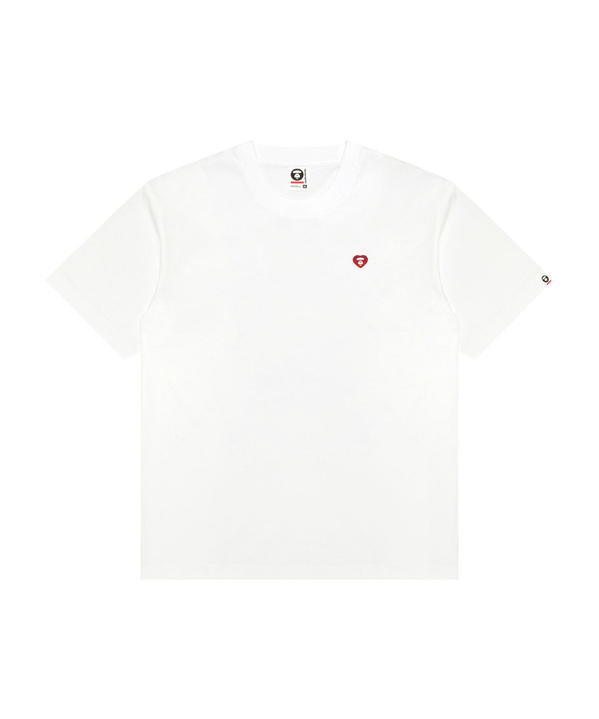 에이프(AAPE) AAPENOW 하트 문페이스 로고 티셔츠 화이트 / AAPTEM1807XXQWHX