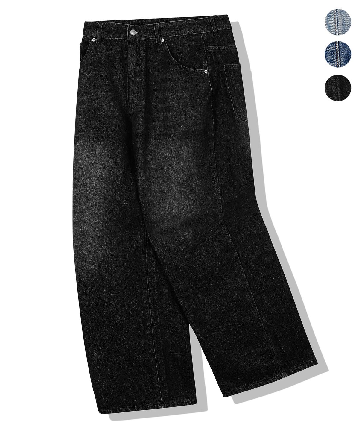드릭스(DRIX) [12oz] 워시드 와이드 데님 팬츠_3color
