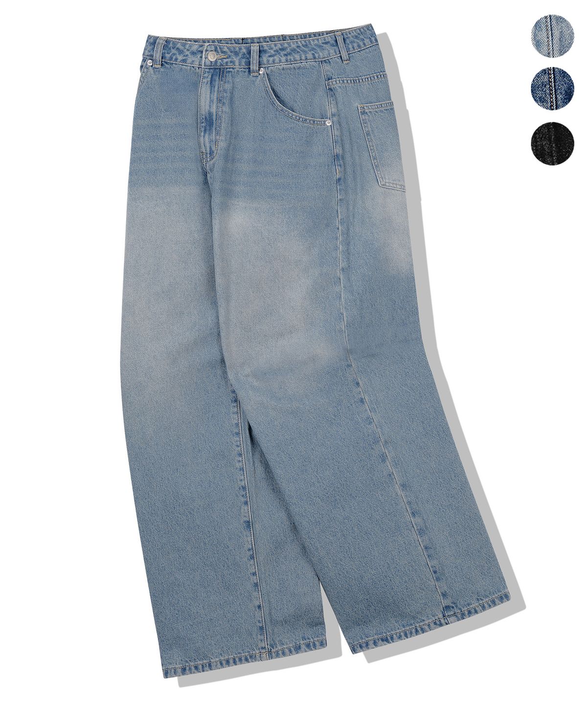 드릭스(DRIX) [12oz] 워시드 와이드 데님 팬츠_3color