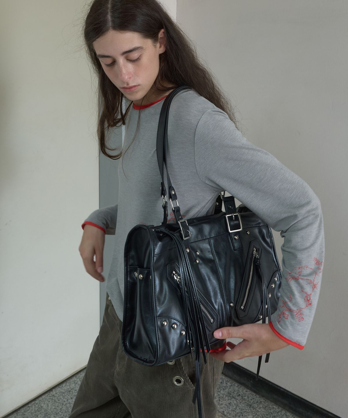 기준(KIJUN) MIRROR MOTOR BAG_BLACK