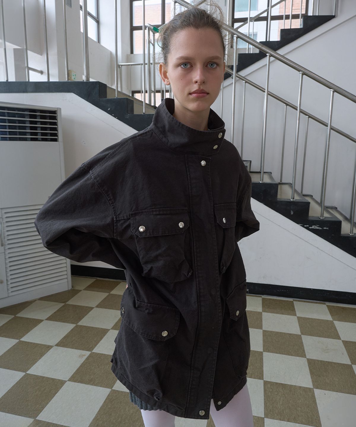 기준(KIJUN) WASHED COTTON WORK JACKET_BROWN