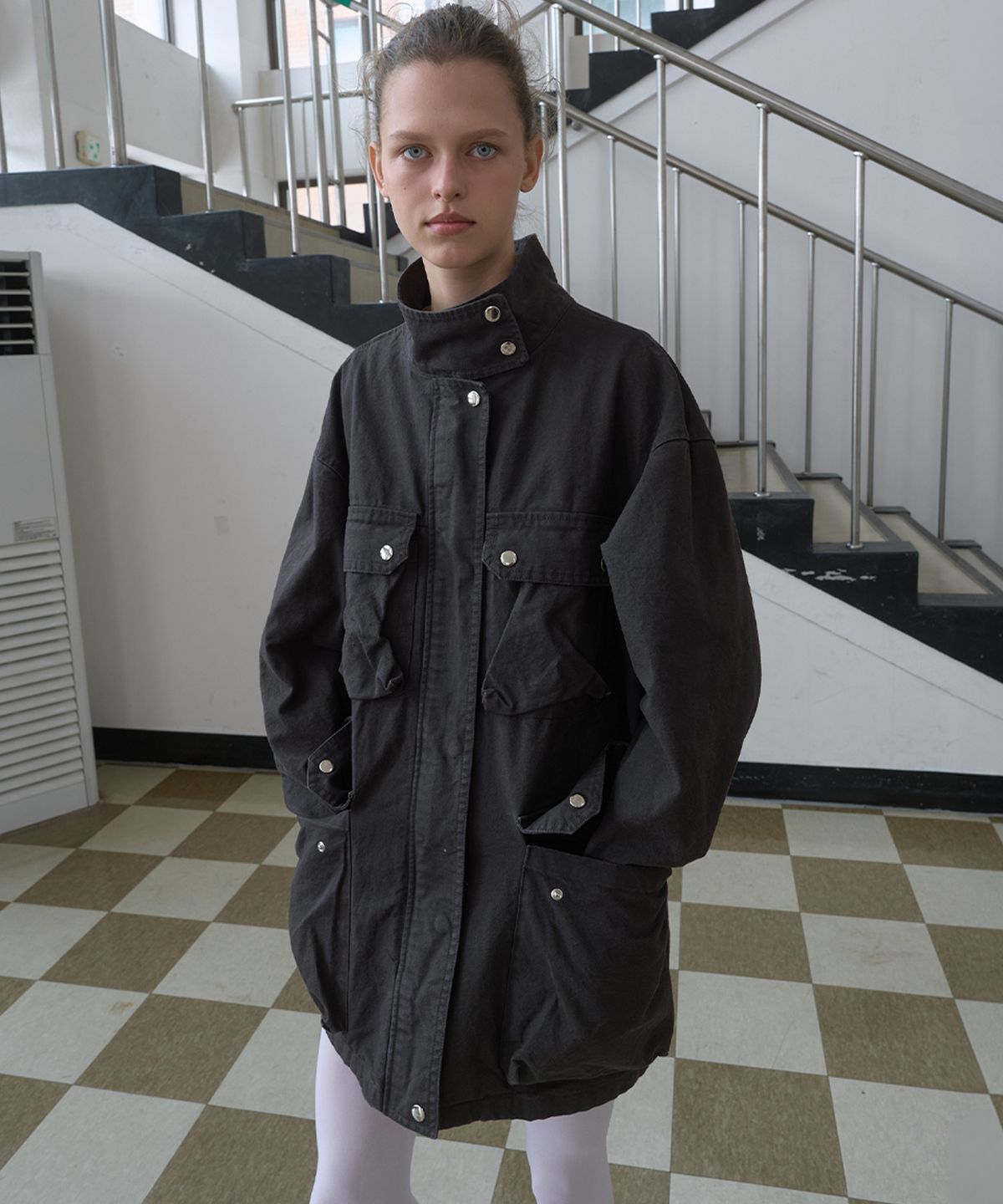 기준(KIJUN) WASHED COTTON WORK JACKET_BROWN