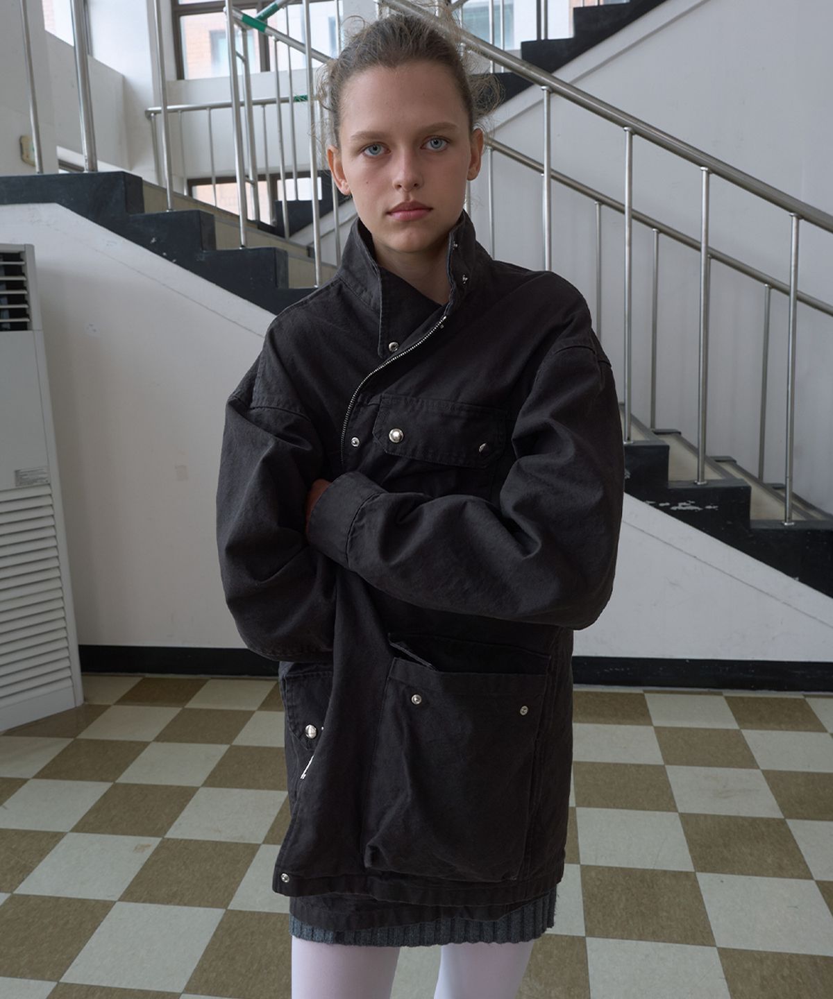 기준(KIJUN) WASHED COTTON WORK JACKET_BROWN