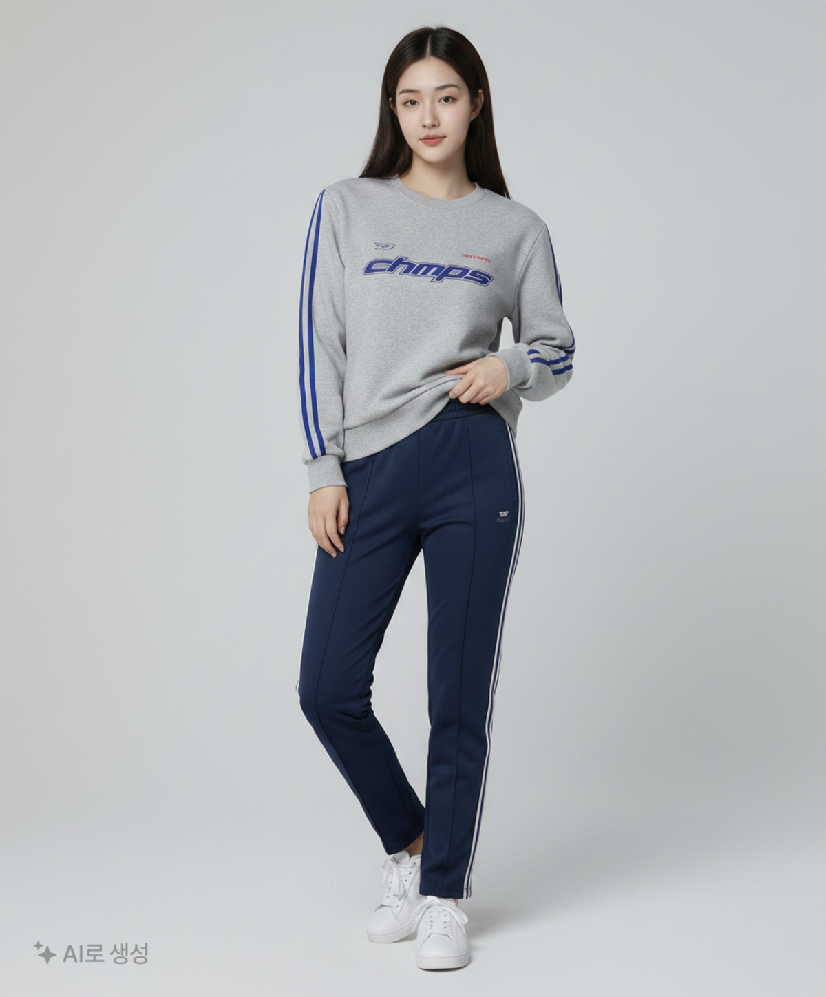본챔스(BORN CHAMPS) CHMPS 스포티 로고 맨투맨  B23FT12GY 1