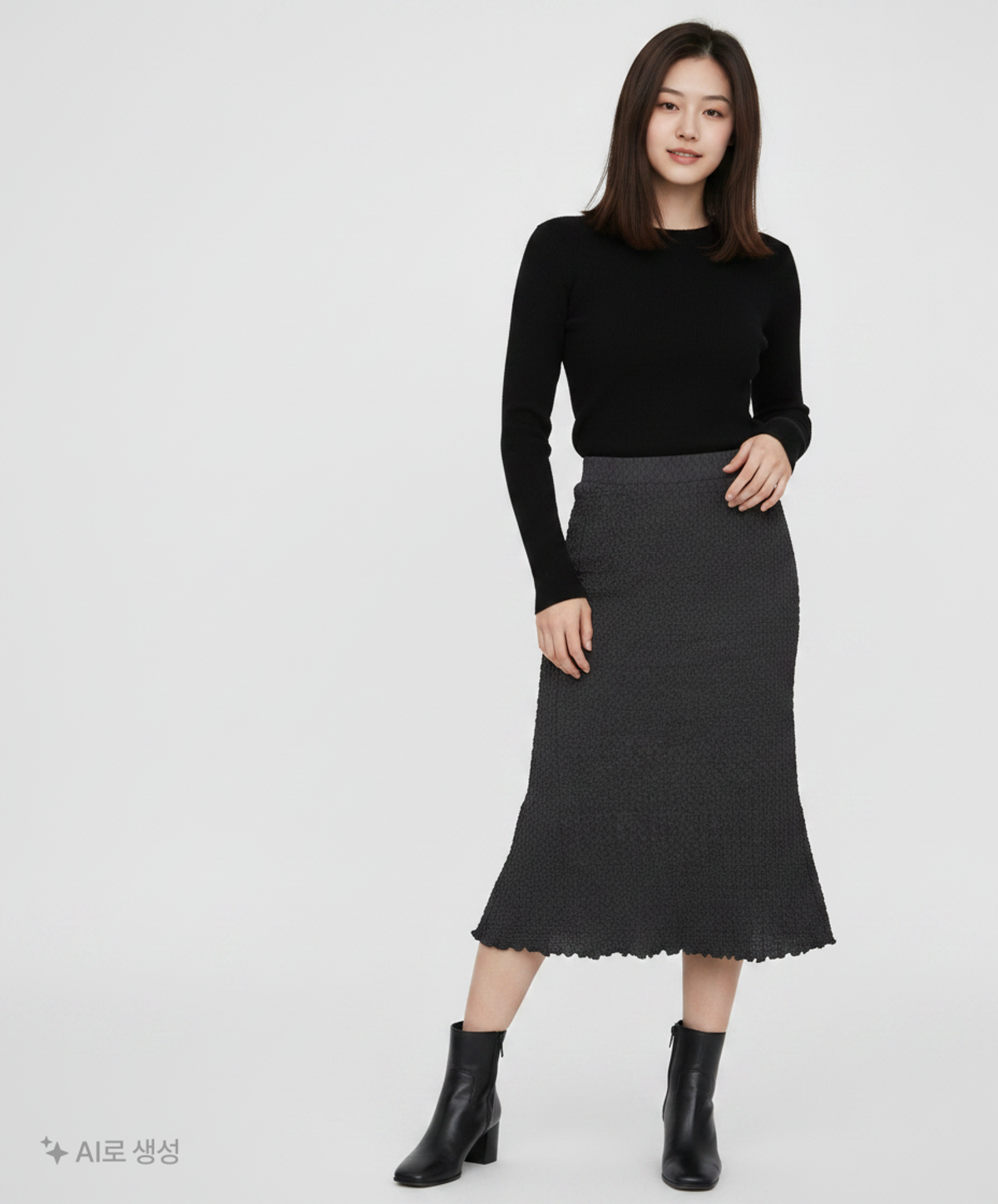 제너럴 아이디어(GENERAL IDEA) 썸머 링클 롱스커트 [BLACK] / WBC2L56520 S