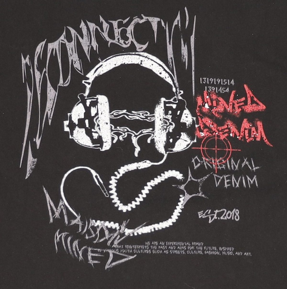 메종미네드(MAISON MINED) SCRIBBLE HALF T BLACK M