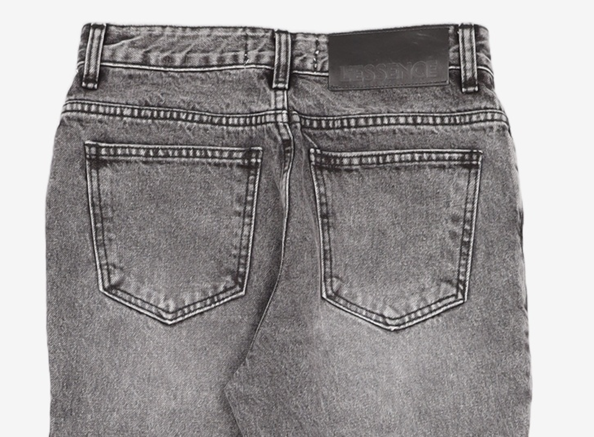 르(LE) boots cut black denim pants (black) S