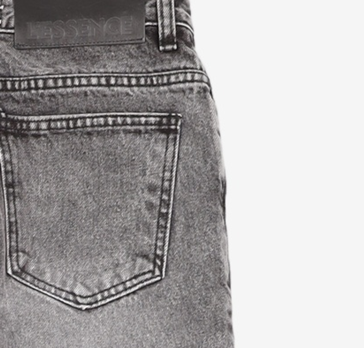 르(LE) boots cut black denim pants (black) S