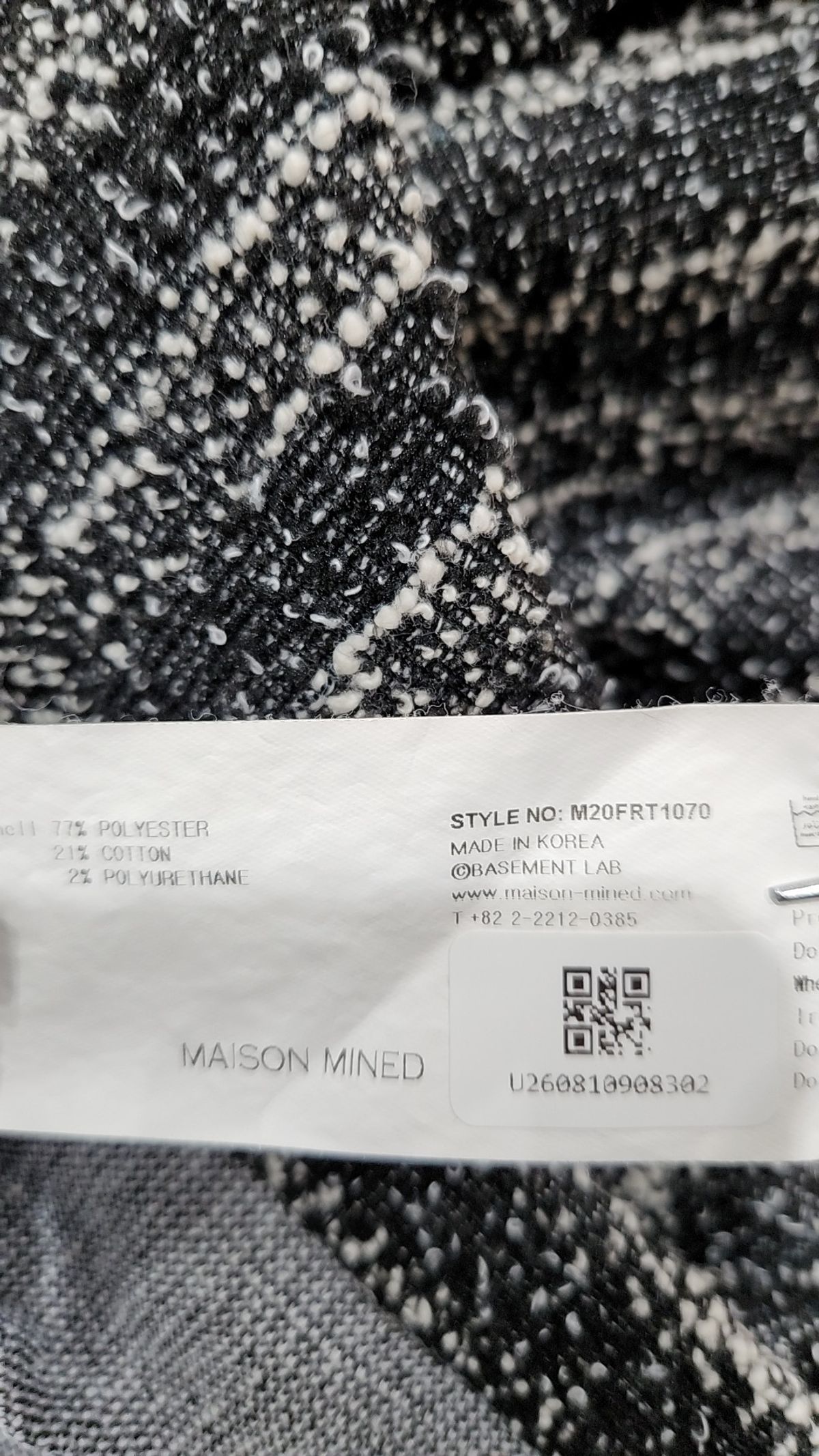 메종미네드(MAISON MINED) MIXED BOUCLE KNIT LONG SLEEVE BLACK S
