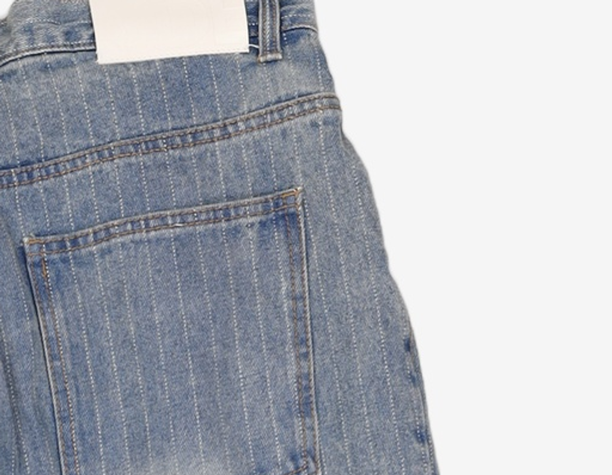 데케트(DECET) Deep Pleats Wide Jeans DCPT030Blue 32