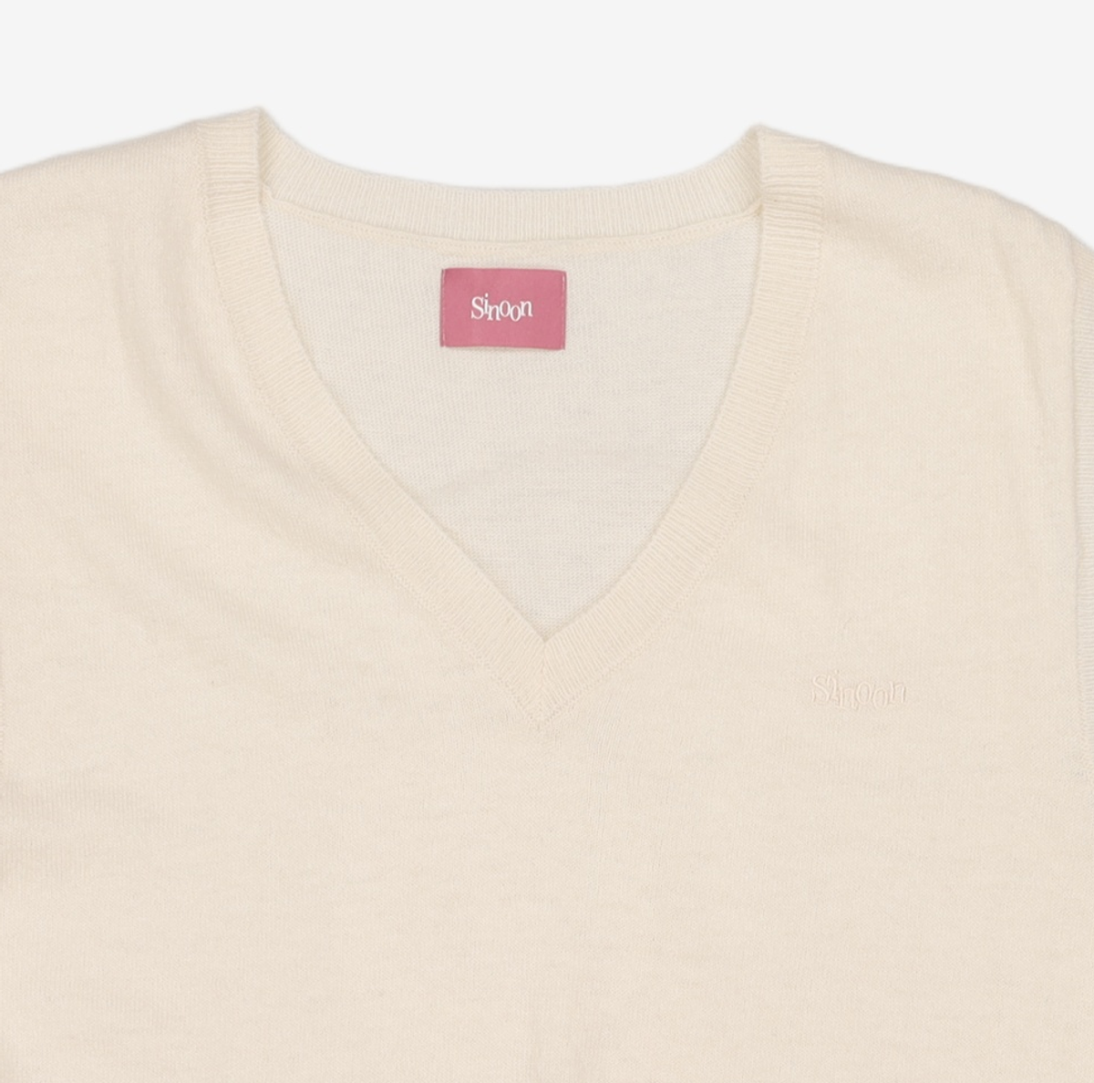 시눈(SINOON) Sinoon Plain Knit Vest (Ivory) FREE