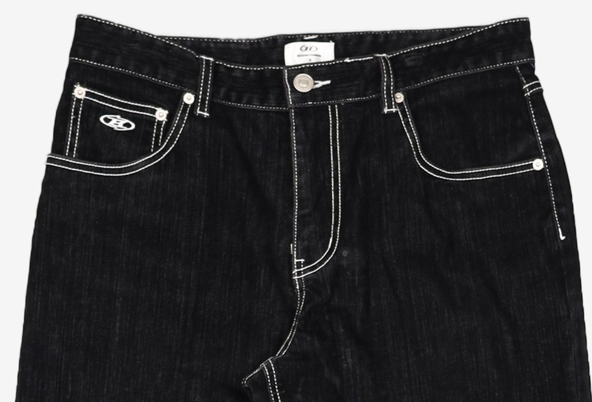 본투윈(BORN TO WIN) VELVET STRAIGHT DENIM PANTS [BLACK] 2