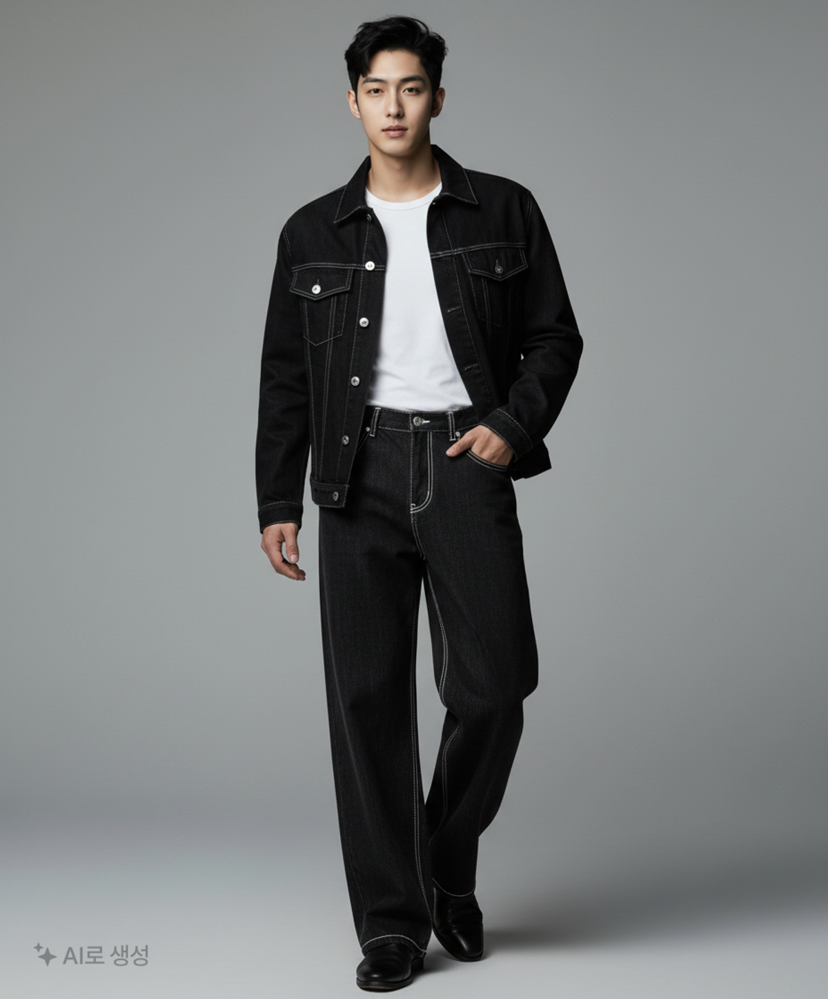 본투윈(BORN TO WIN) VELVET STRAIGHT DENIM PANTS [BLACK] 2