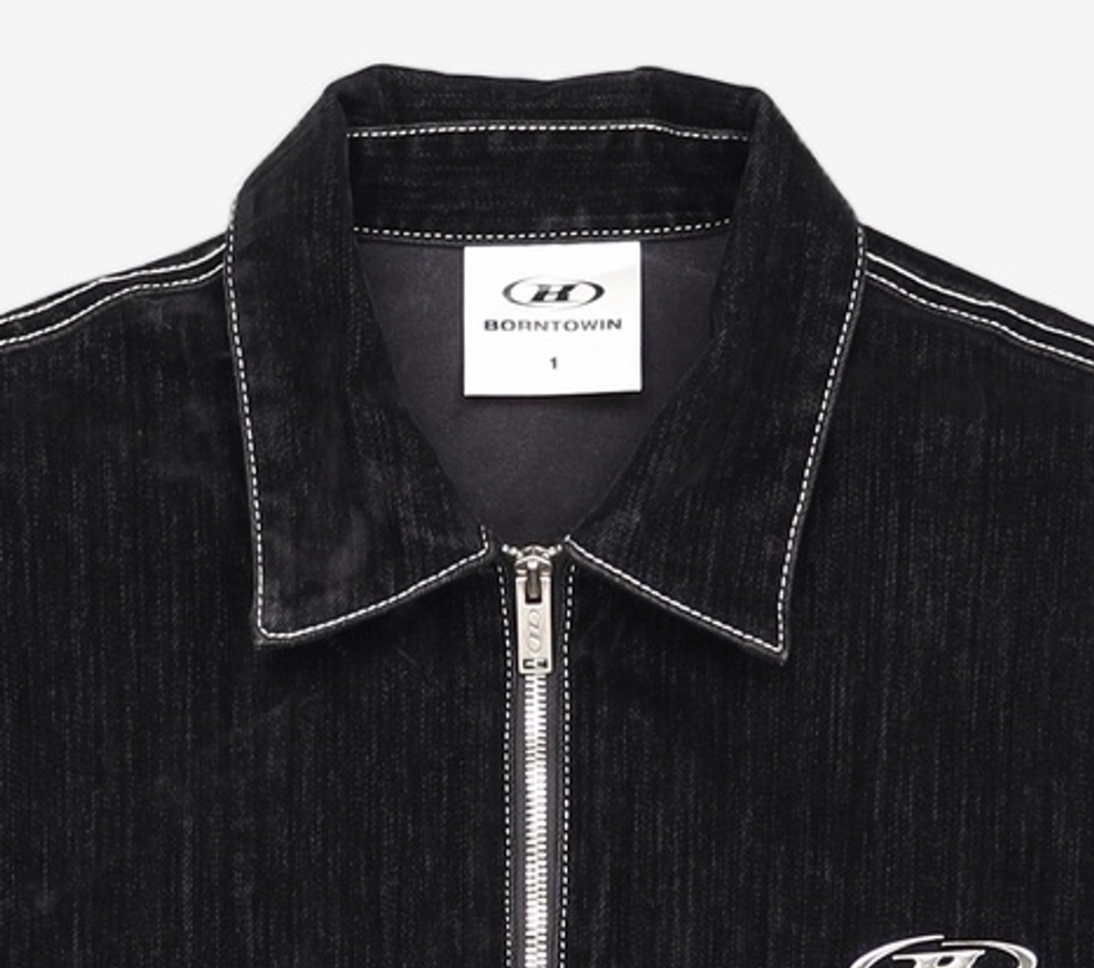 본투윈(BORN TO WIN) VELVET DENIM TRUCKER JACKET [BLACK] 1