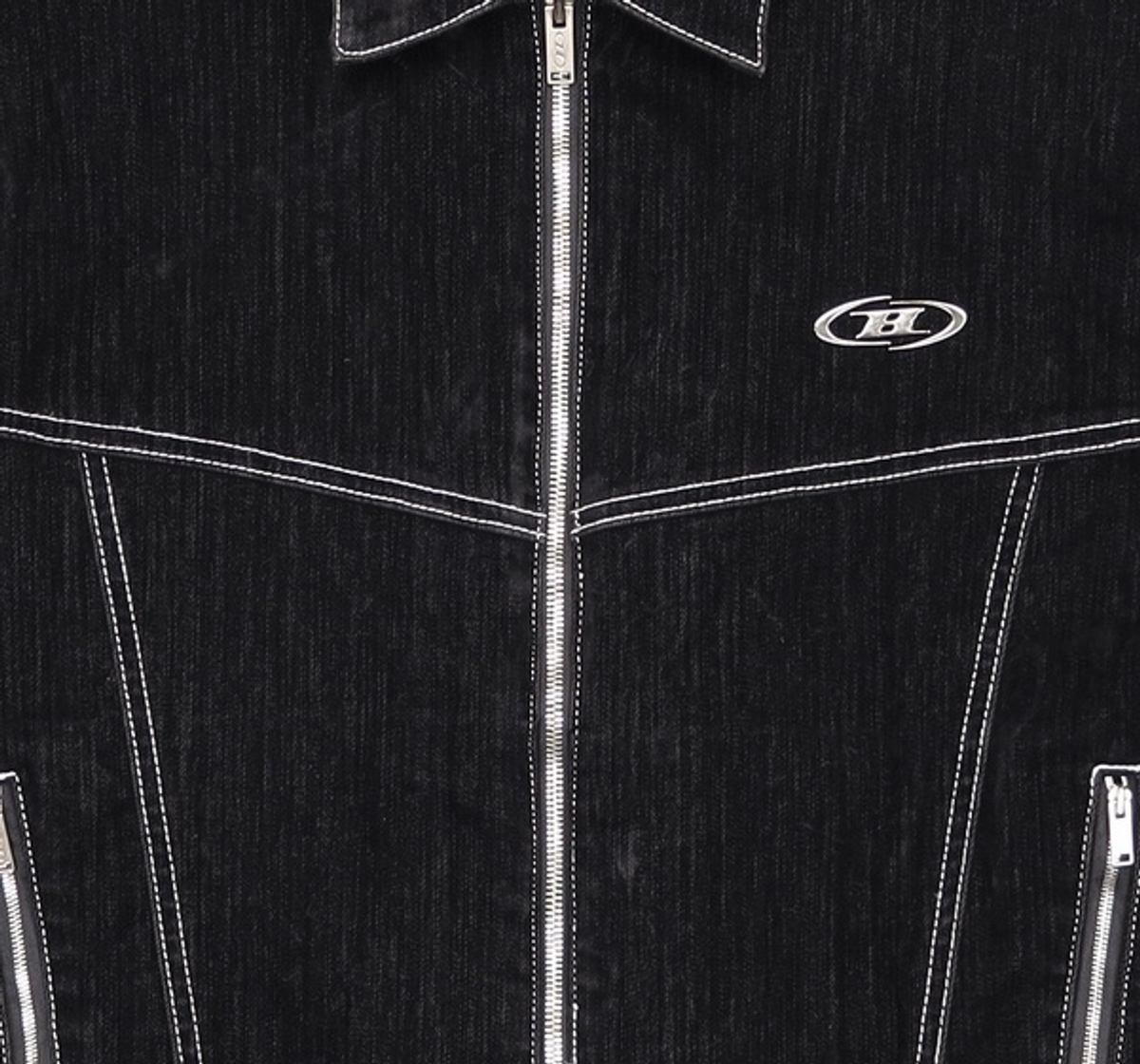 본투윈(BORN TO WIN) VELVET DENIM TRUCKER JACKET [BLACK] 1