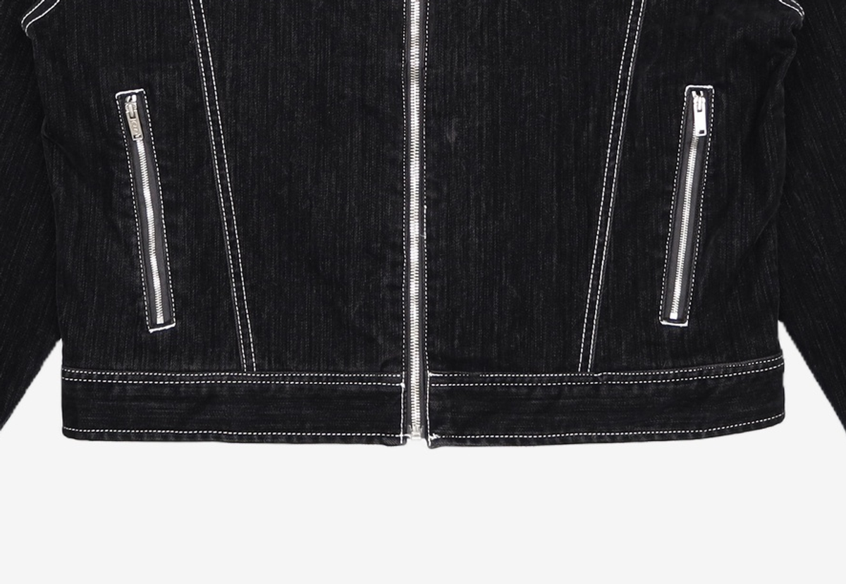 본투윈(BORN TO WIN) VELVET DENIM TRUCKER JACKET [BLACK] 1