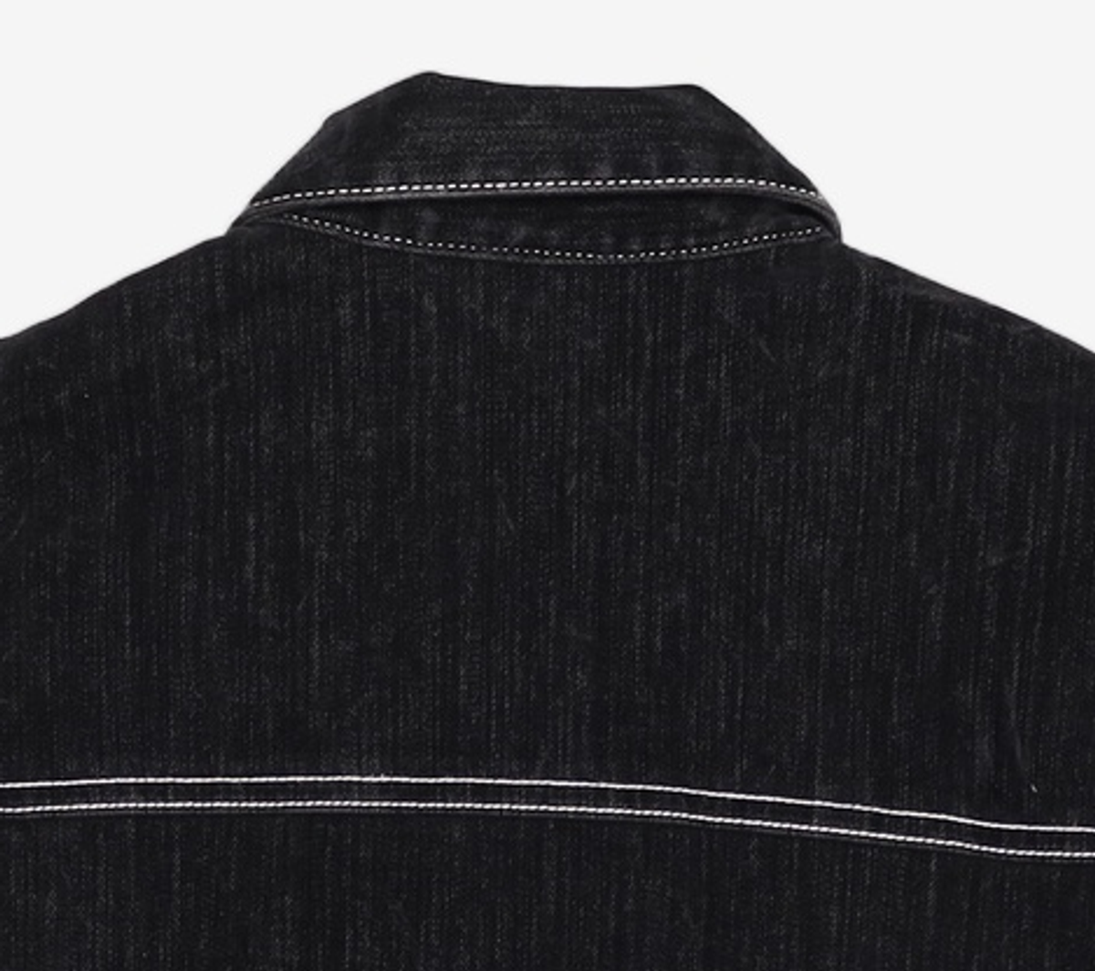본투윈(BORN TO WIN) VELVET DENIM TRUCKER JACKET [BLACK] 1