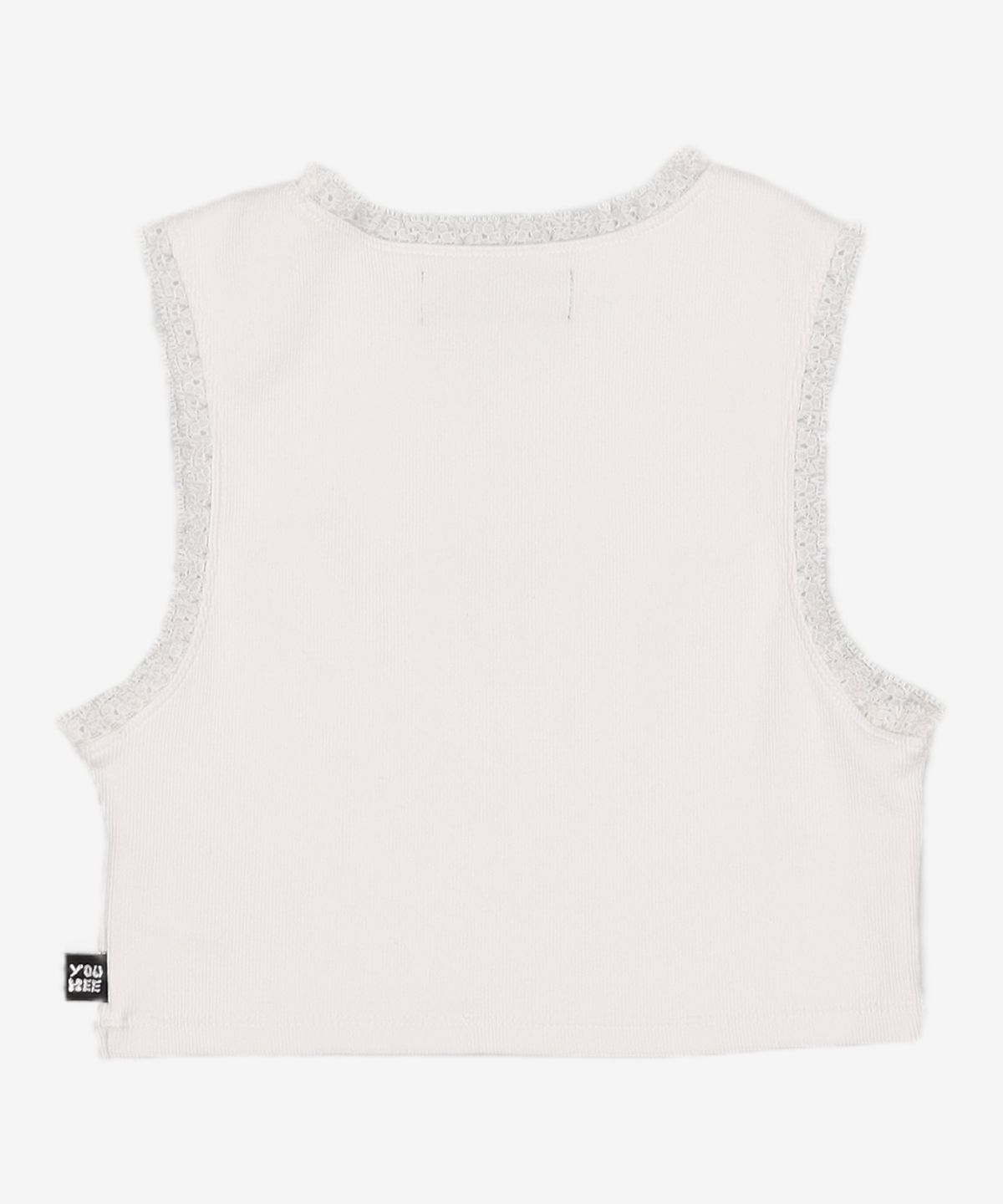 유희(YOUHEE) LOGO LACE SLEEVELESS WHITE FREE