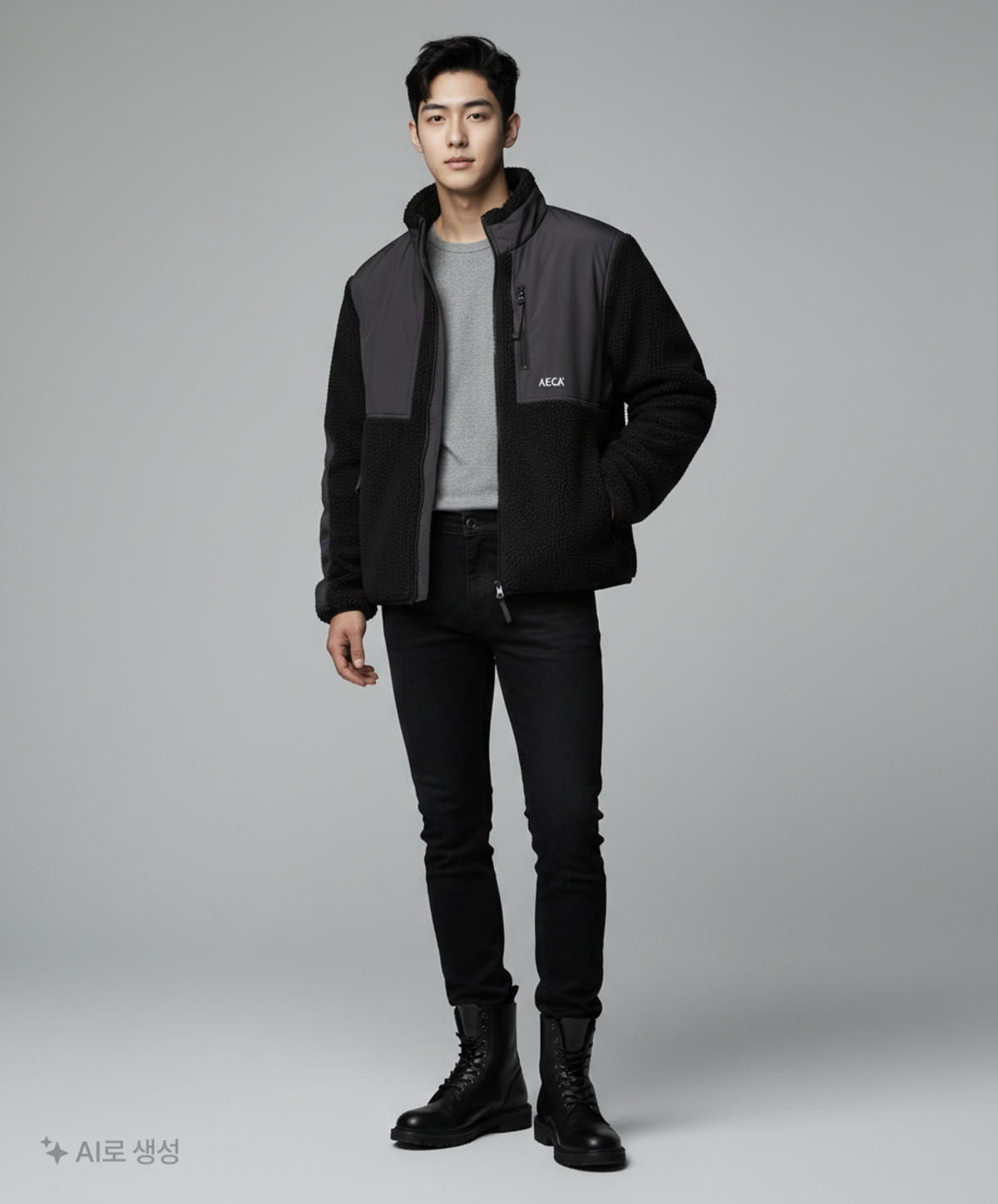 에이카화이트(AECA) AECA STANDARD SHERPA JACKET-BLACK M