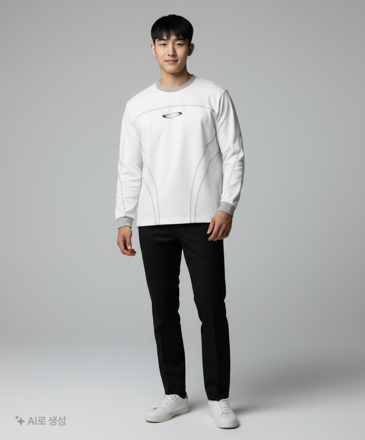 오프닝프로젝트(OPENING PROJECT) Symbol Logo Stitch Jersey - White 1