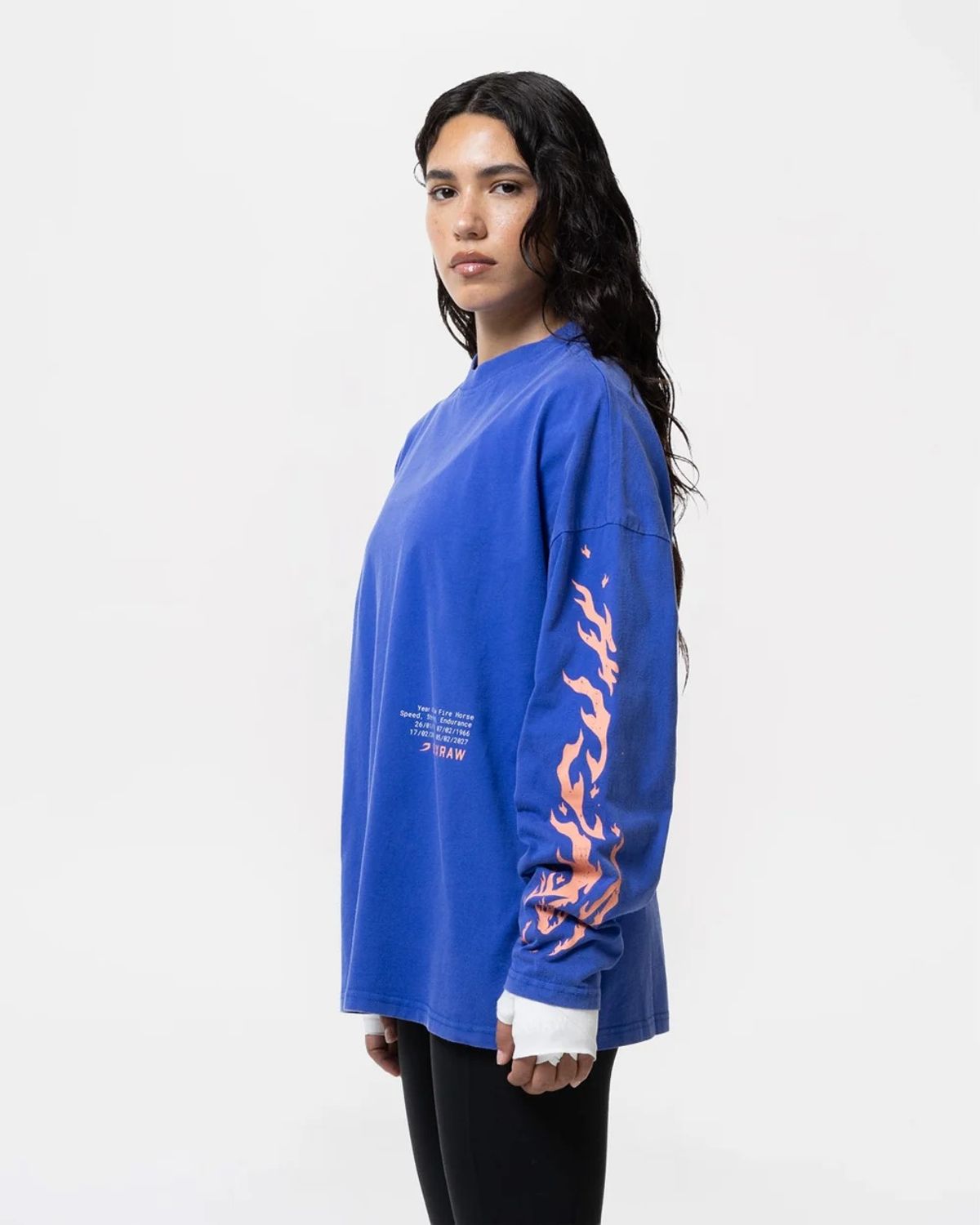 복스로(BOXRAW) 스파링 클럽 파이어 호스 롱슬리브 티셔츠 - 여성 W BXRW-SCGLSTS-W [블루]