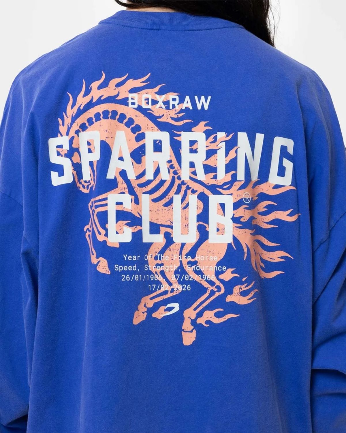 복스로(BOXRAW) 스파링 클럽 파이어 호스 롱슬리브 티셔츠 - 여성 W BXRW-SCGLSTS-W [블루]