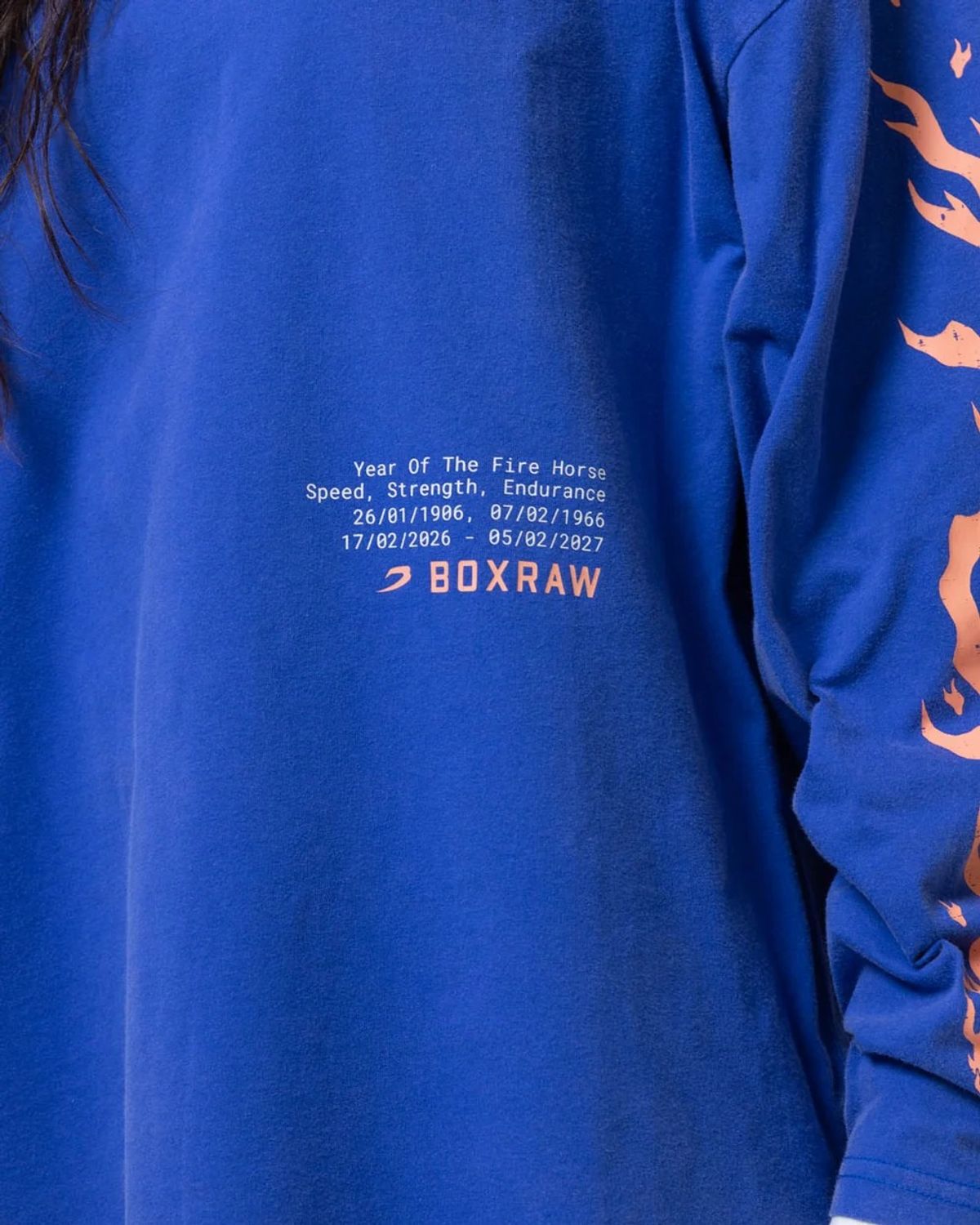 복스로(BOXRAW) 스파링 클럽 파이어 호스 롱슬리브 티셔츠 - 여성 W BXRW-SCGLSTS-W [블루]