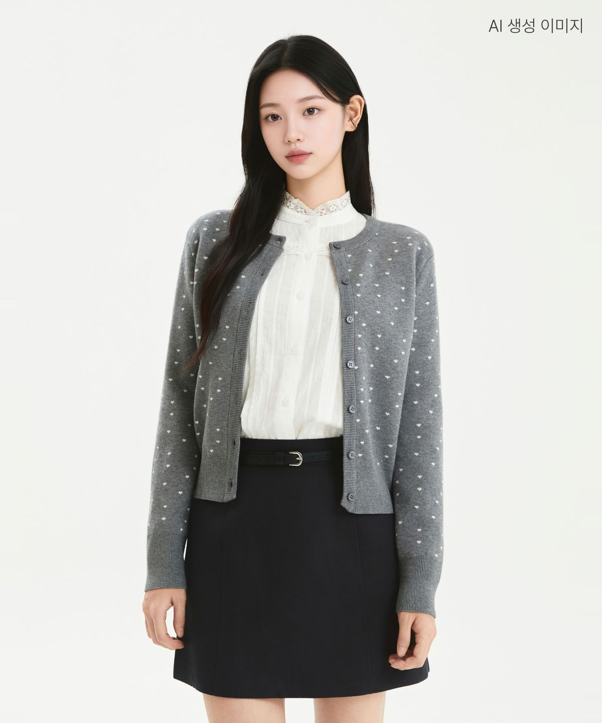 로엠(ROEM) 도트 패턴 가디건 RMCKG49R12