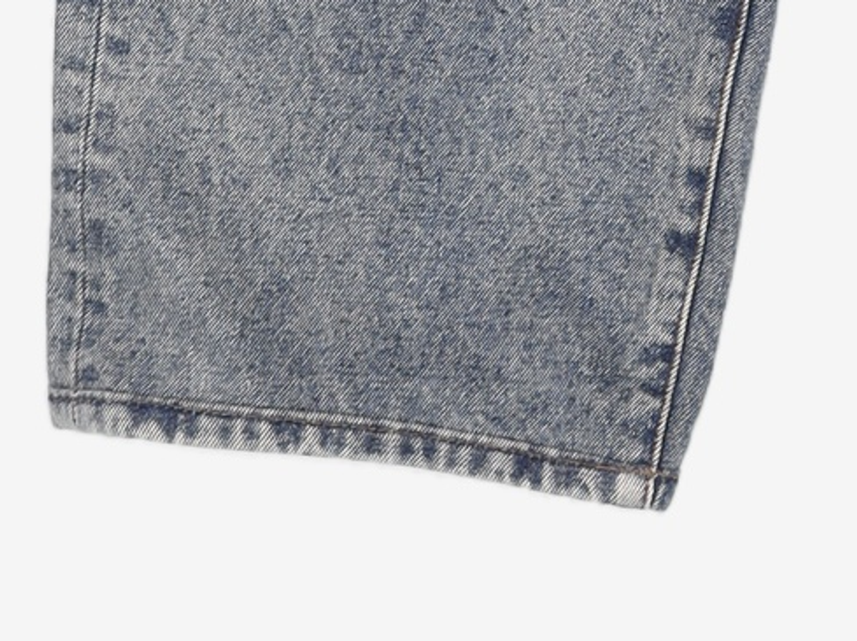 페이탈리즘(FATALISM) Crack washed deep blue wide fit 46