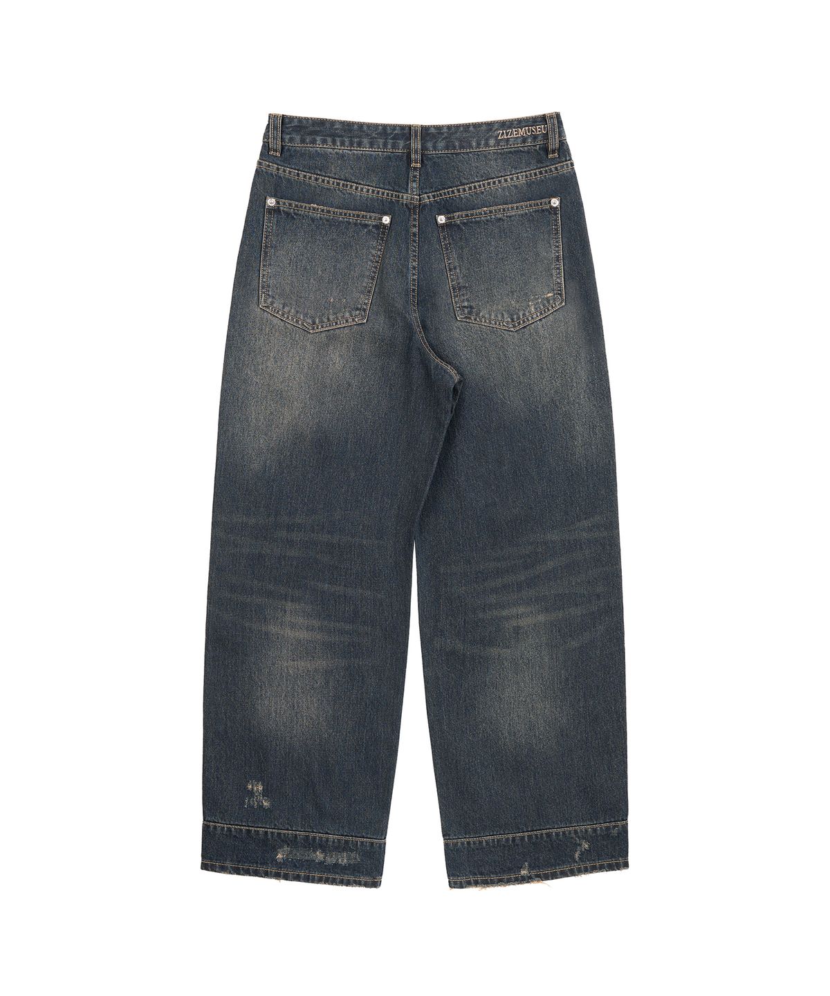 지제뮤지엄(ZIZEMUSEUM) CURVED WASHED DENIM PANTS (VINTAGE BLUE)