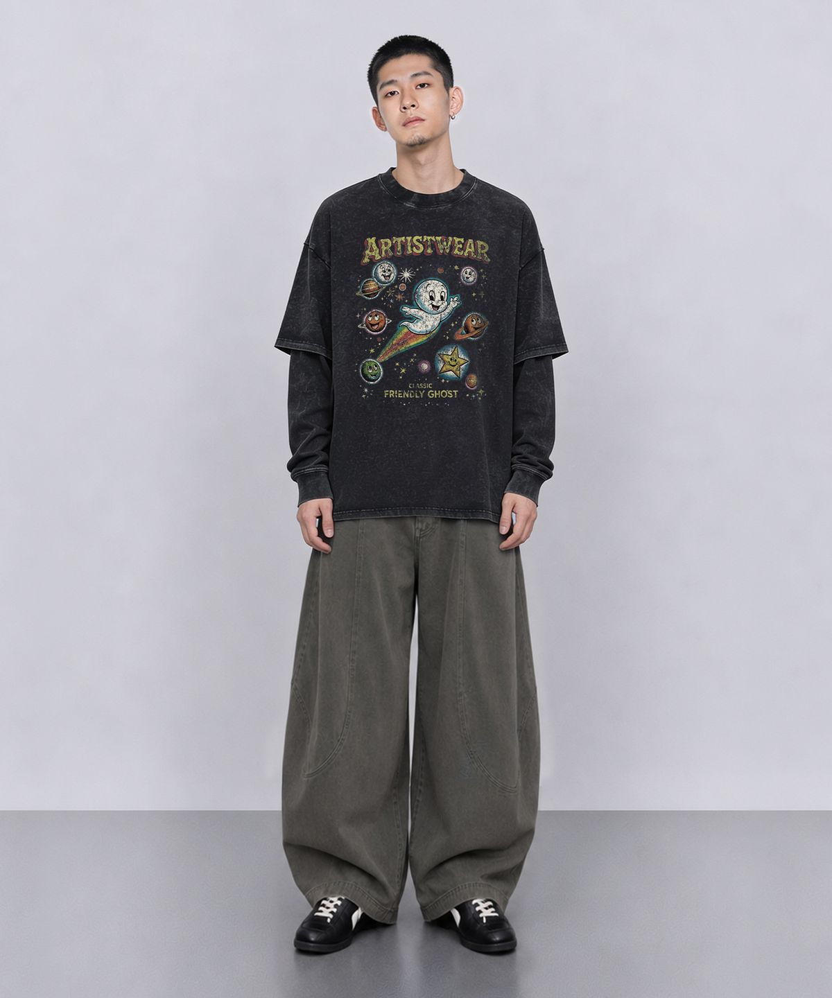 아티스트웨어(ARTISTWEAR) 코스믹 고스트 레이어드 긴팔티