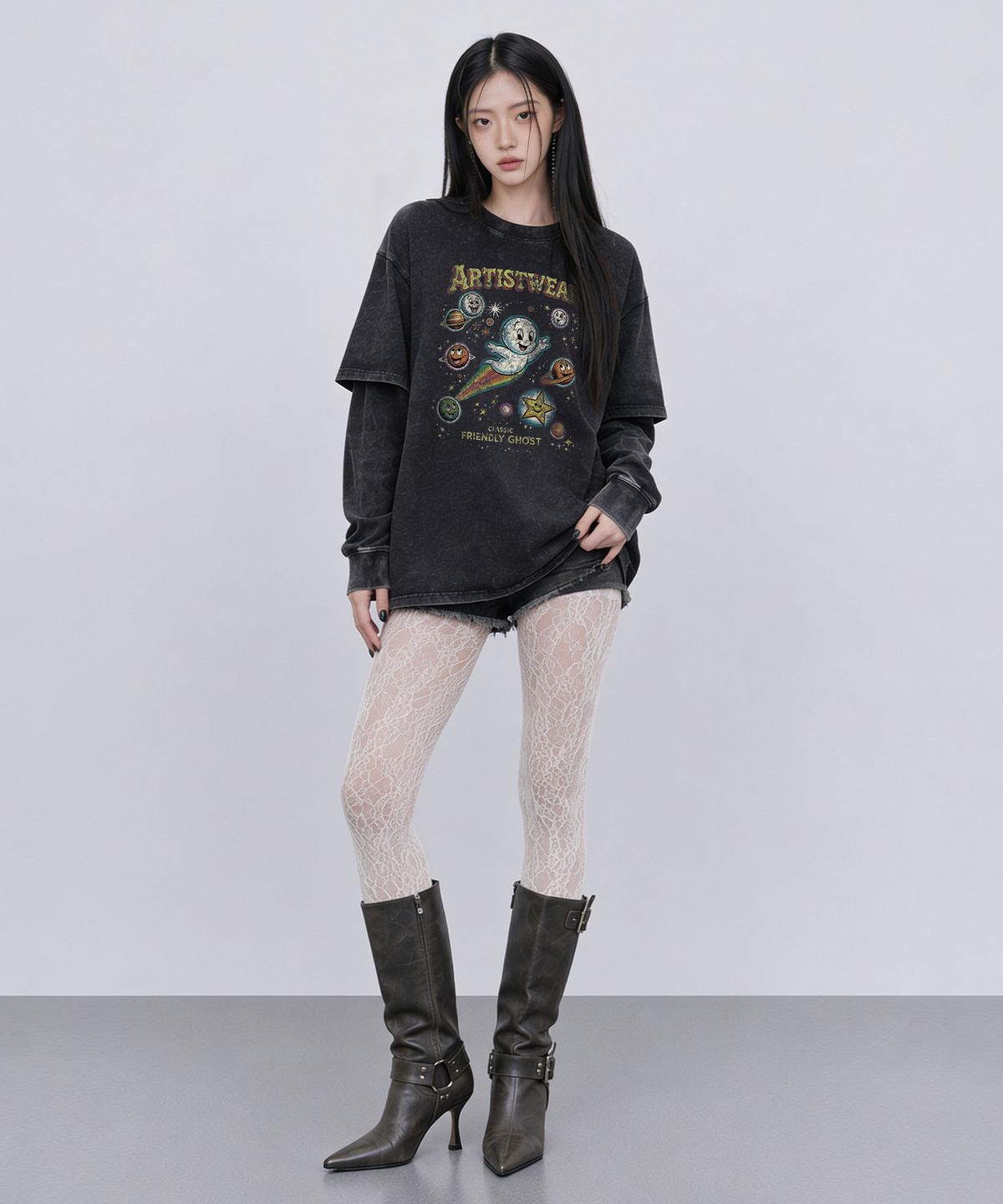 아티스트웨어(ARTISTWEAR) 코스믹 고스트 레이어드 긴팔티