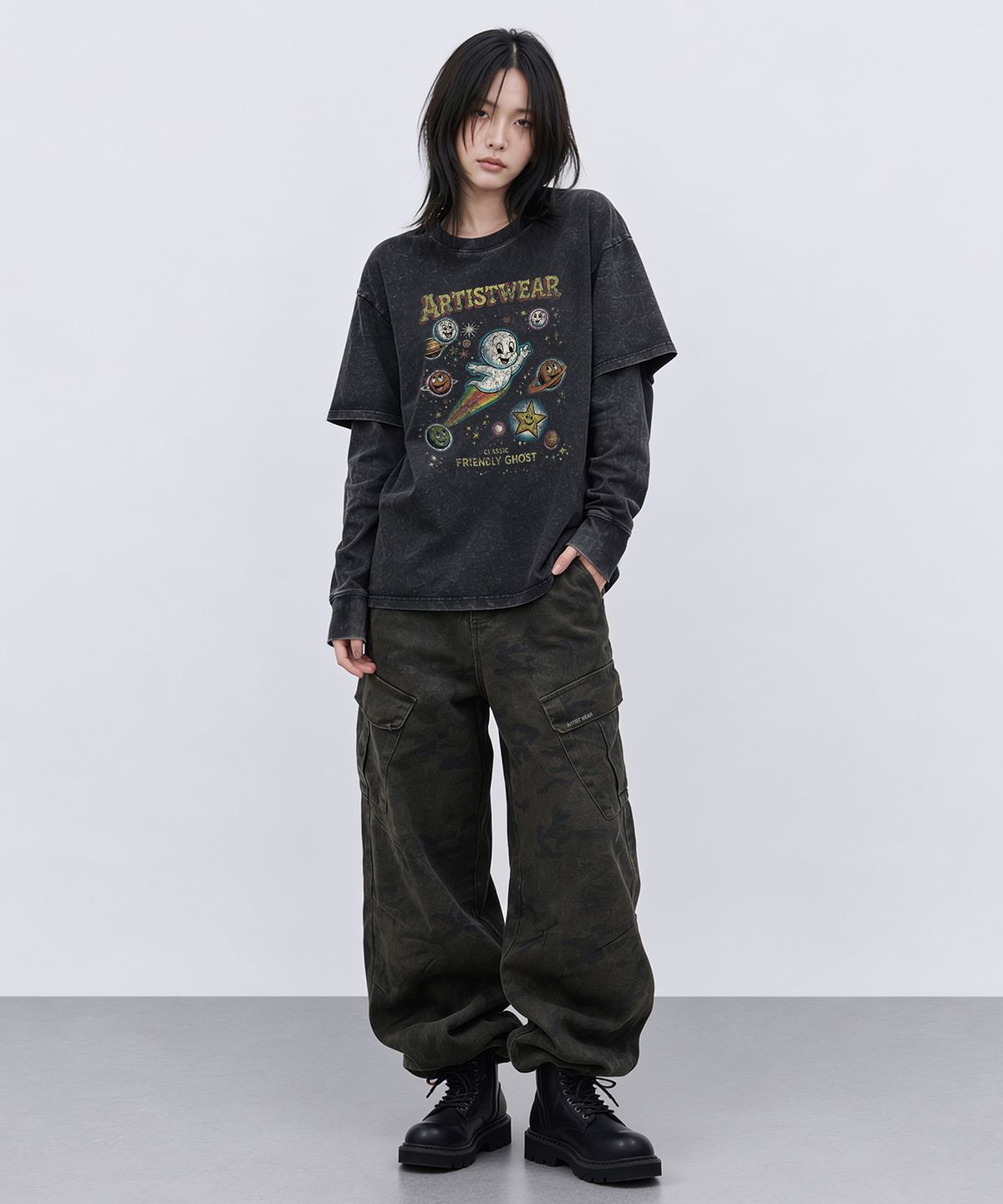 아티스트웨어(ARTISTWEAR) 코스믹 고스트 레이어드 긴팔티
