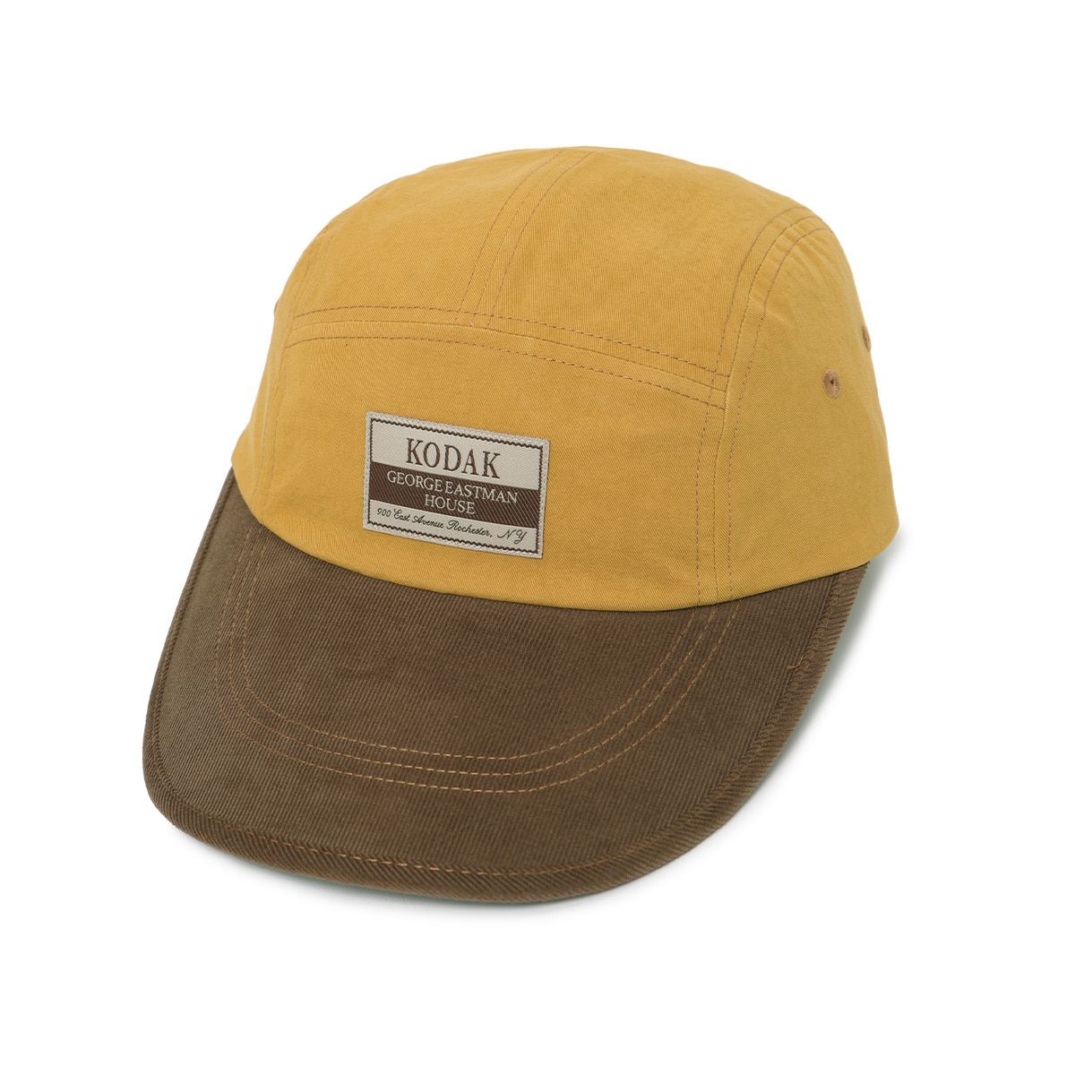 코닥(KODAK) 로고 커브드챙 캠프캡 BEIGE