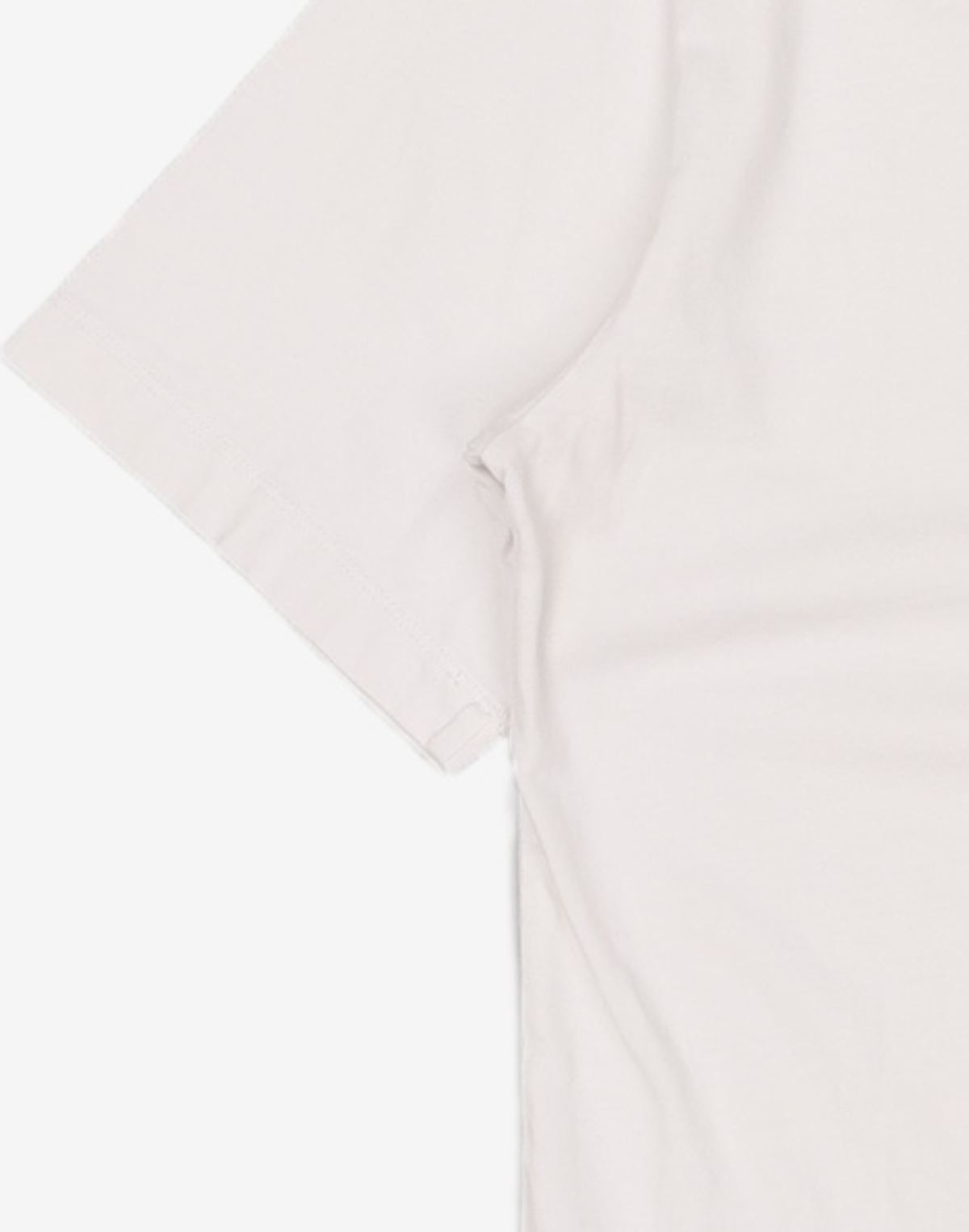 베이직하우스(BASIC HOUSE) UNI 레이어드 라운드 반팔티셔츠 화이트_일반기장(+4cm) LATS0104 95