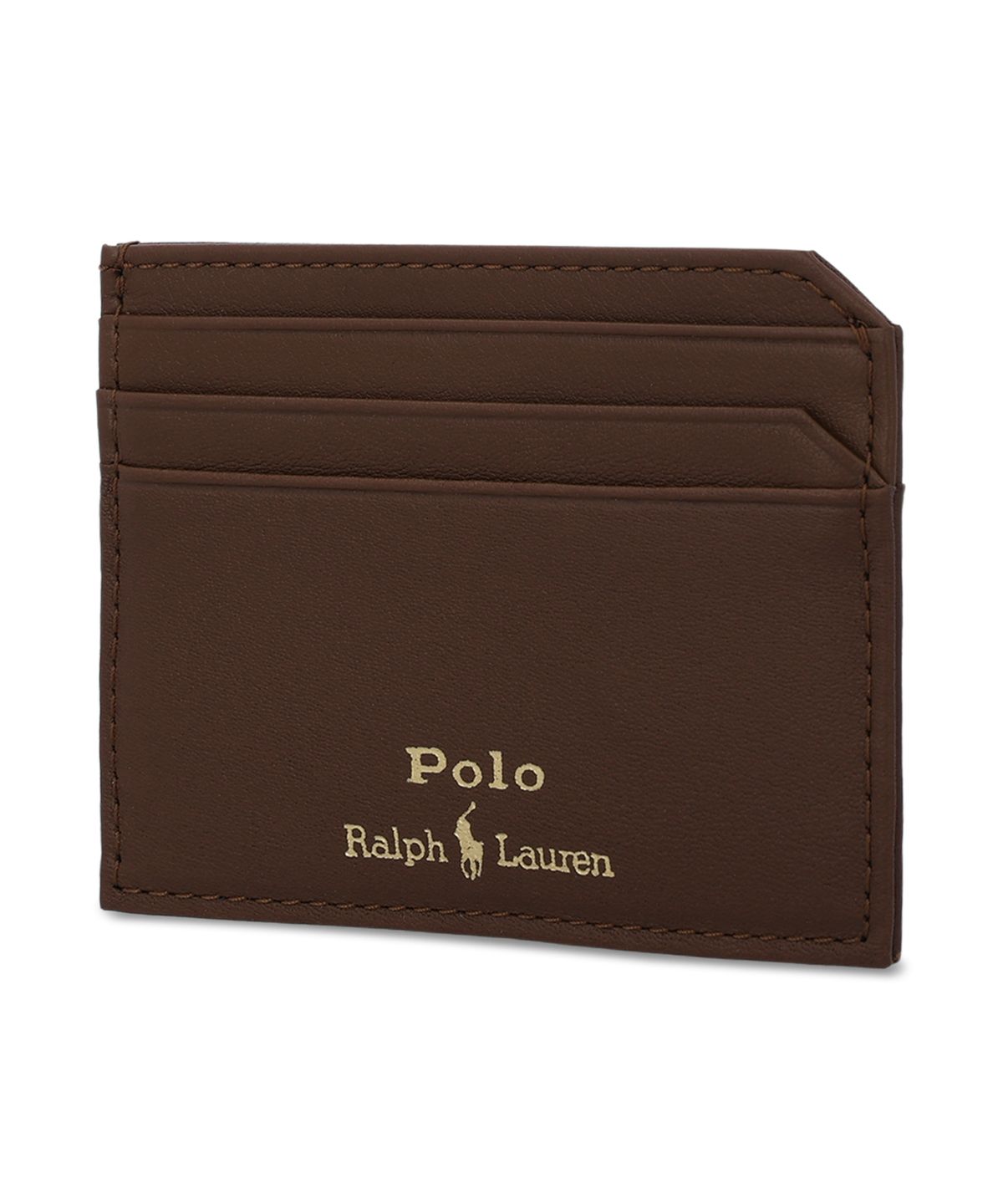 폴로 랄프 로렌(POLO RALPH LAUREN) 스무드 레더 카드 케이스-브라운