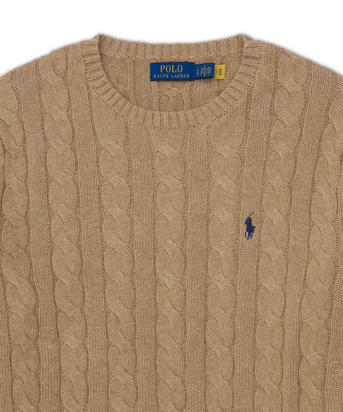 폴로 랄프 로렌(POLO RALPH LAUREN) 케이블 니트 코튼 스웨터-브라운