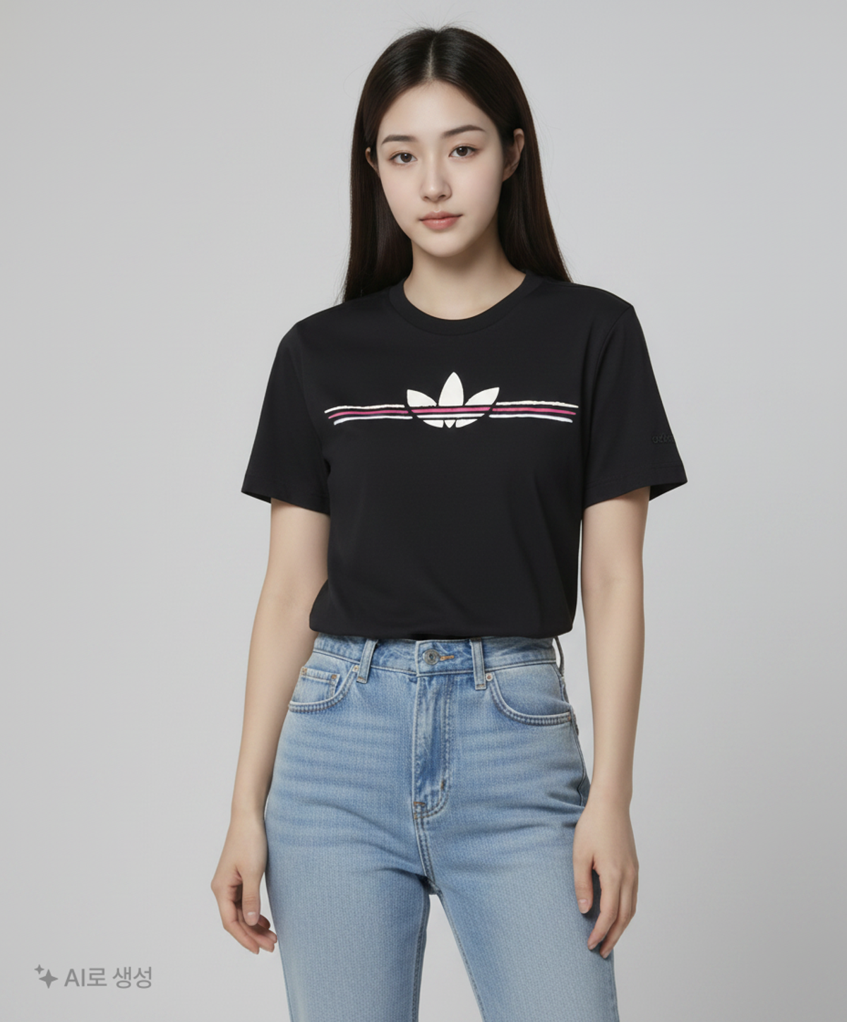 아디다스(ADIDAS) 파이어버드 로고 티 - 블랙 / JC6535 XS