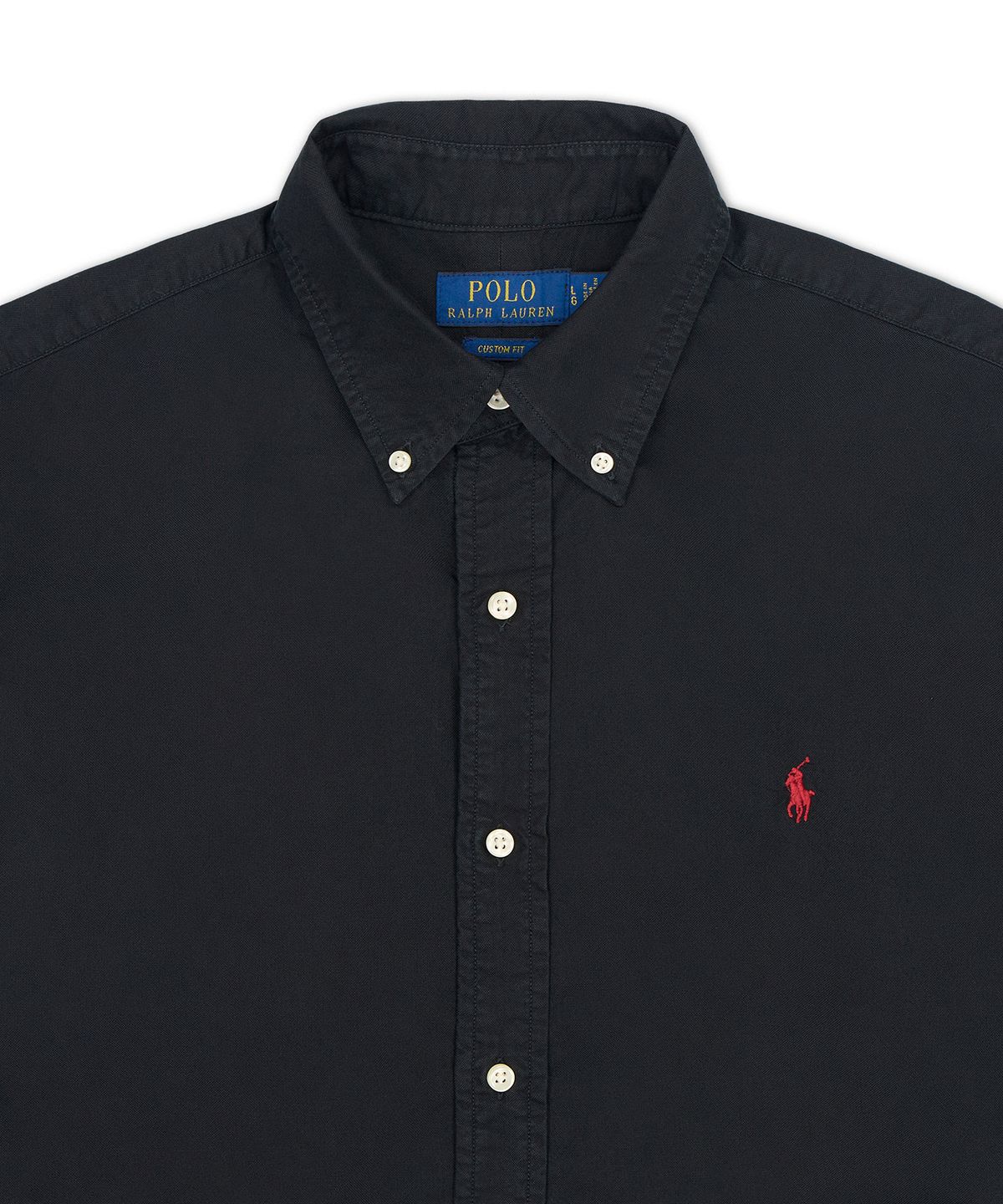 폴로 랄프 로렌(POLO RALPH LAUREN) 커스텀 핏 옥스포드 셔츠-블랙