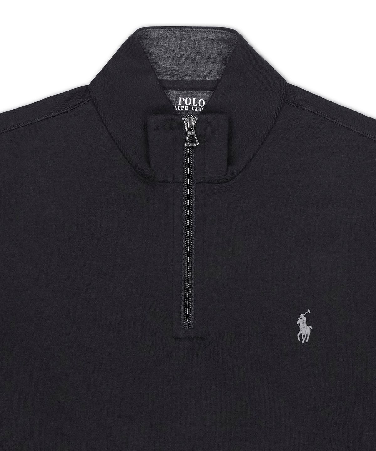 폴로 랄프 로렌(POLO RALPH LAUREN) 럭셔리 저지 쿼터 지퍼 풀오버-블랙