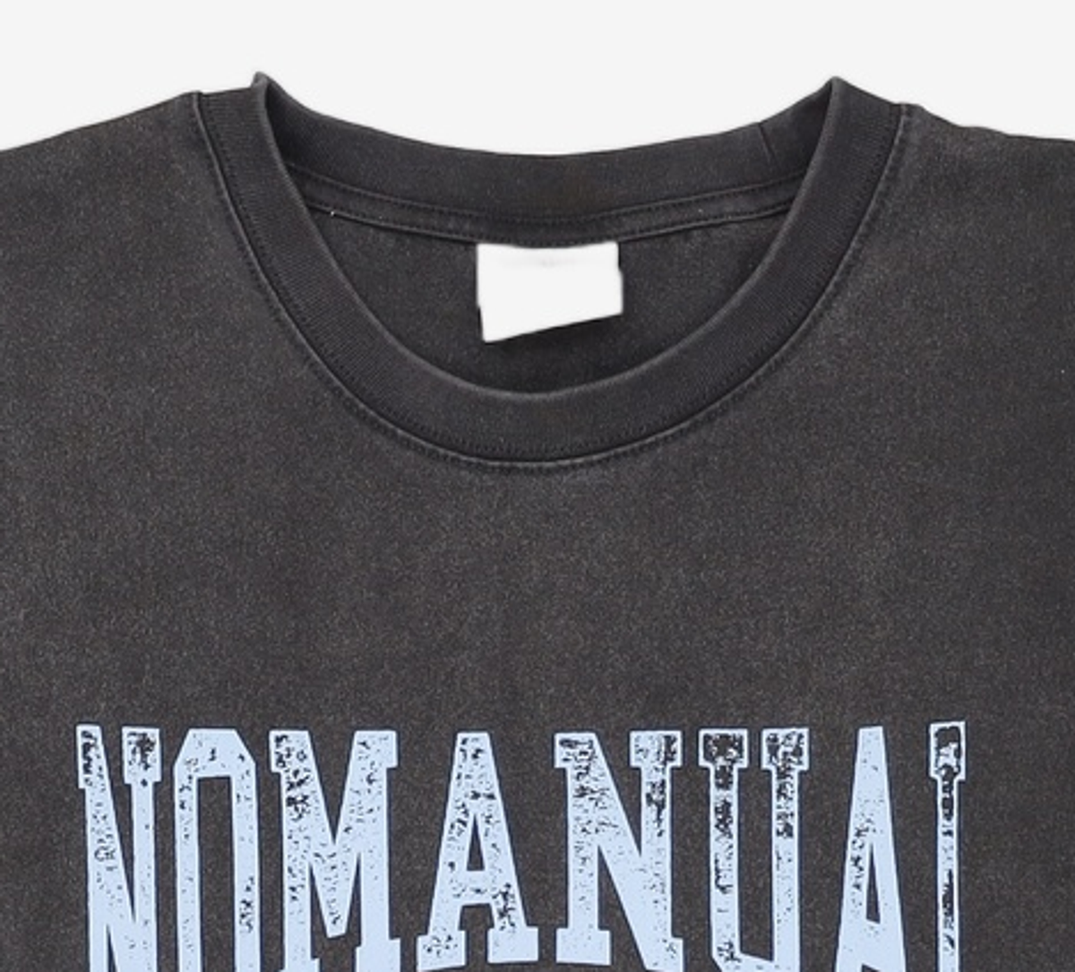 노매뉴얼(NOMANUAL) EMBLEM WASHED T-SHIRT - WASHED BLACK L