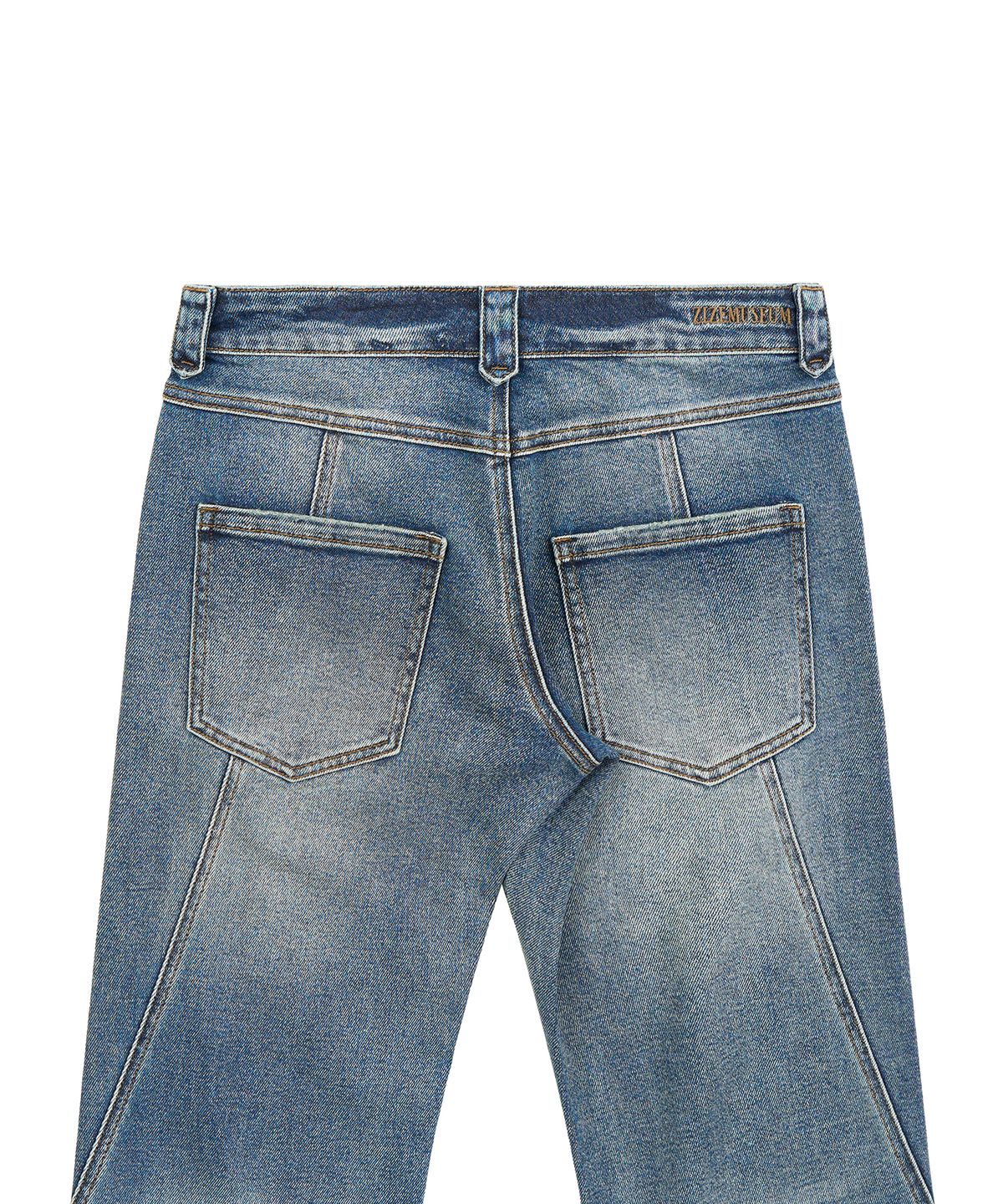 지제뮤지엄(ZIZEMUSEUM) CURVED STRAIGHT DENIM PANTS (BLUE)