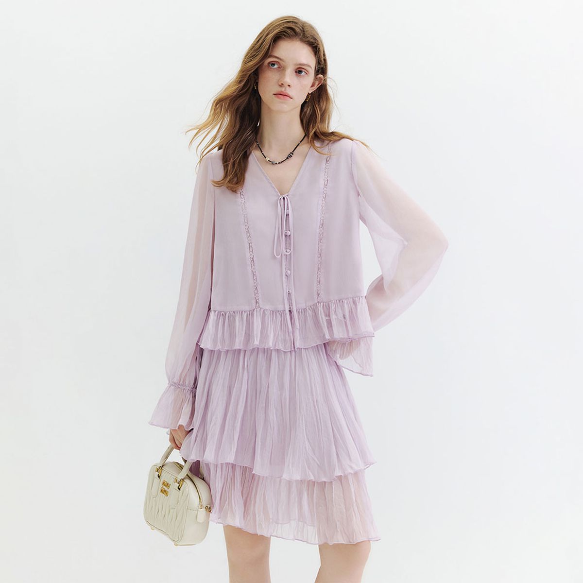 웬스데이딜라잇(WEDNESDAY DELIGHT) WD_Patchwork chiffon skirt