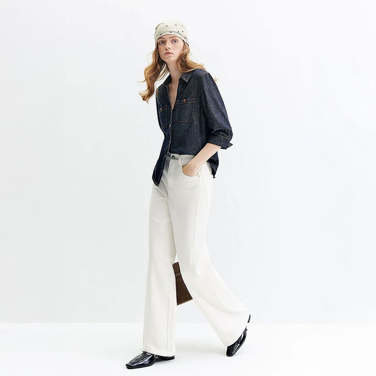 웬스데이딜라잇(WEDNESDAY DELIGHT) WD_Vintage lapel cinching denim shirt