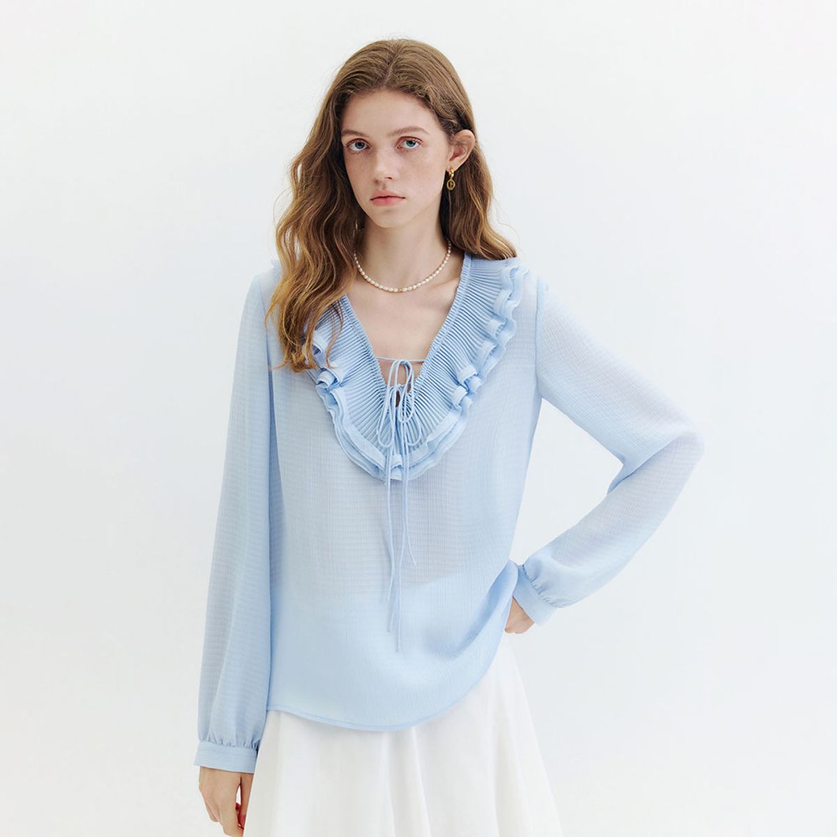 웬스데이딜라잇(WEDNESDAY DELIGHT) WD_Bubble plaid double-layer top